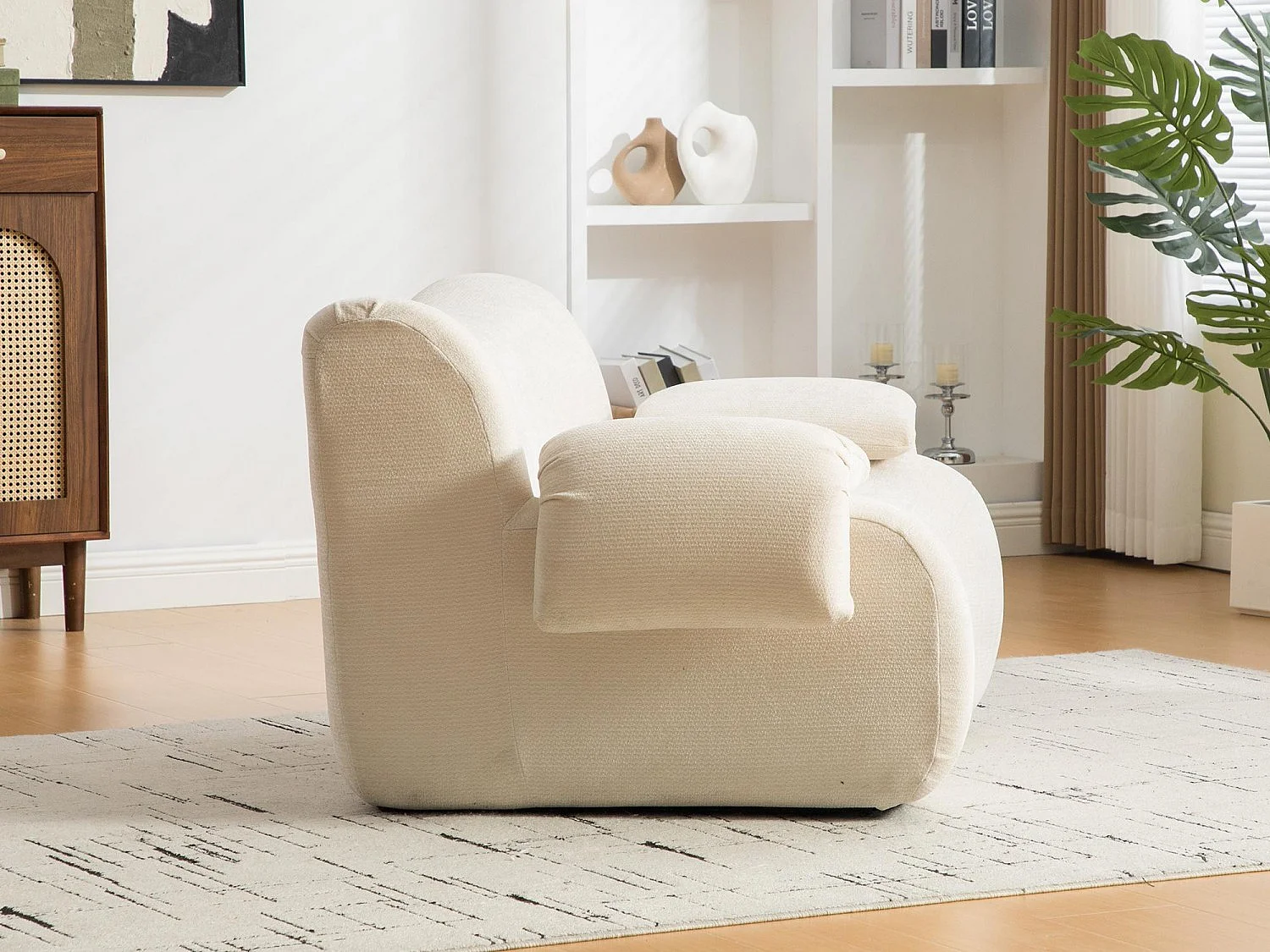 SOURIRE LVHOM Fauteuil 1 Place | Fauteuil Modulable Mousse 30D sans Armature Rigide | Petit Canapé de Salon Chenille Premium Anti-Poils