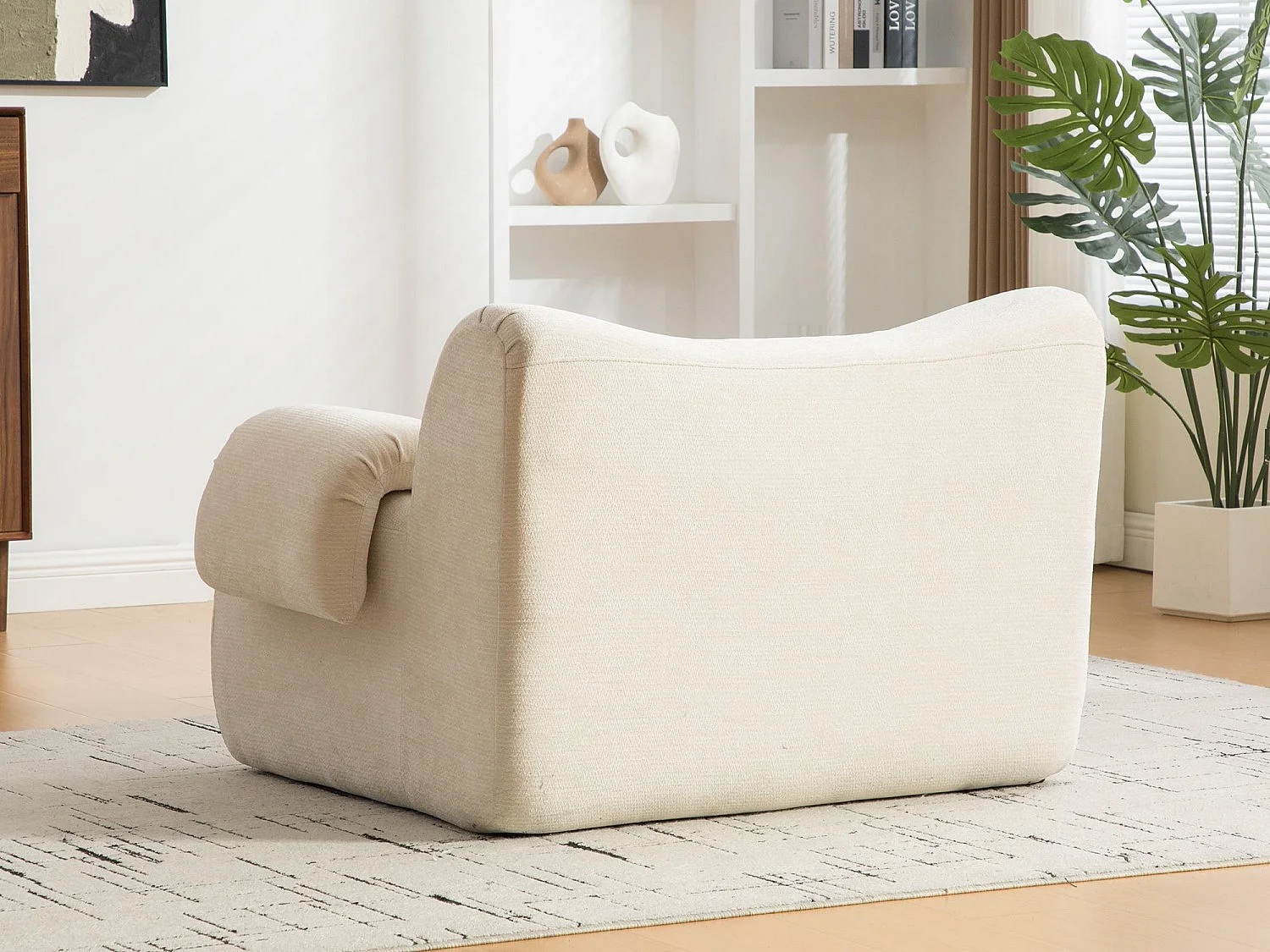 SOURIRE LVHOM Fauteuil 1 Place | Fauteuil Modulable Mousse 30D sans Armature Rigide | Petit Canapé de Salon Chenille Premium Anti-Poils