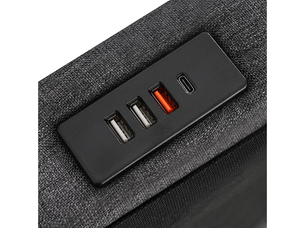 Lit adulte, avec ports USB et Type-C, éclairage LED à la tête et au pied du lit, tissu en lin, gris-140 × 190 cm