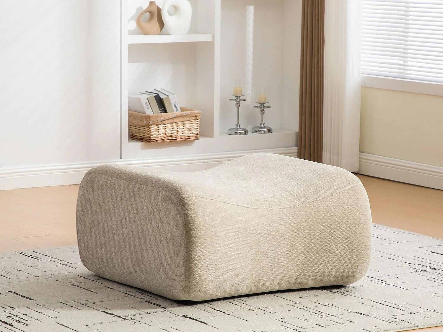 SOURIRE LVHOM Méridienne 1 Place avec Repose-Pieds | Chaise Longue Modulable Mousse 30D | Fauteuil Salon Chenille Anti-Poils Animaux