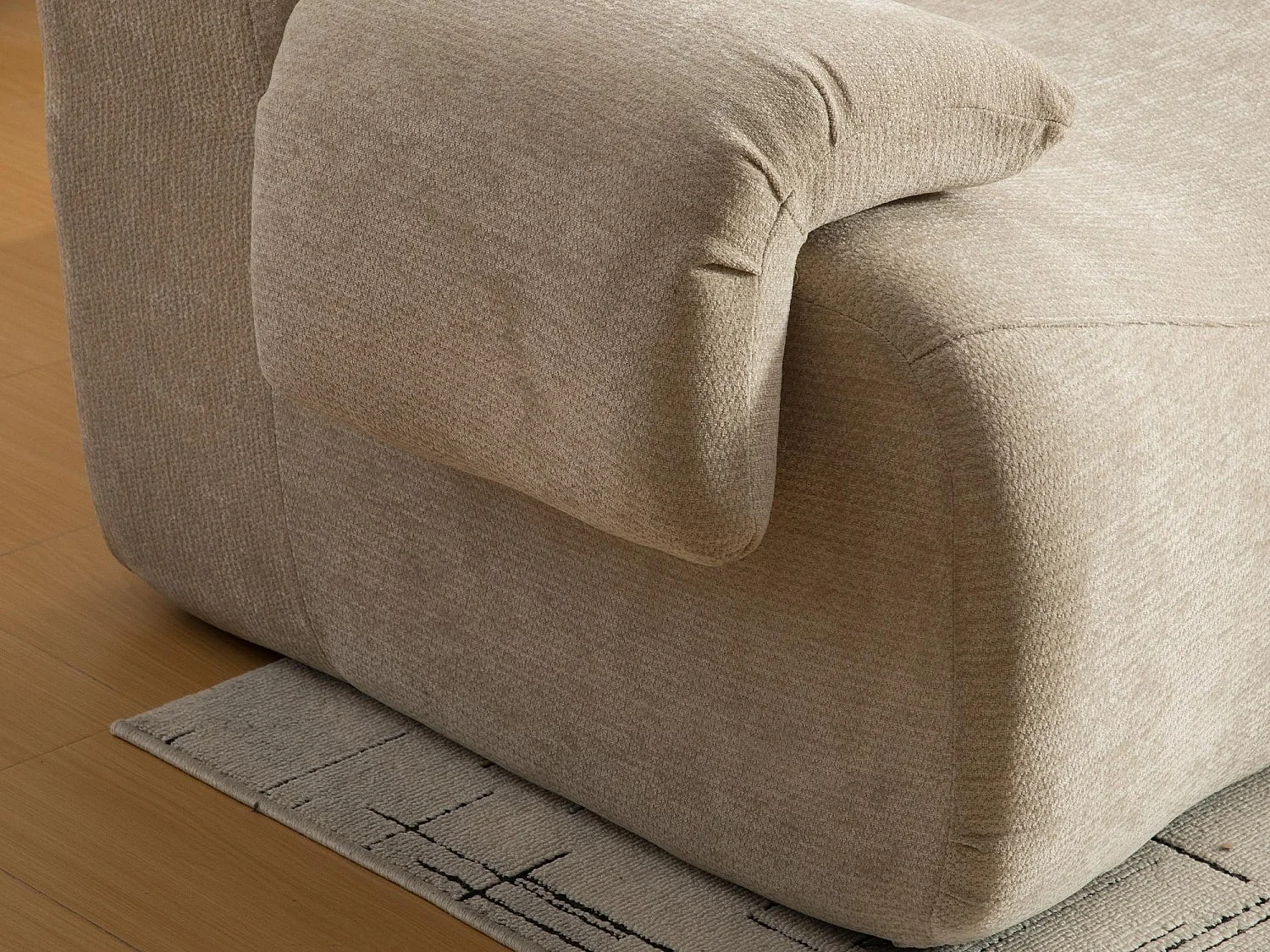 SOURIRE LVHOM Méridienne 1 Place avec Repose-Pieds | Chaise Longue Modulable Mousse 30D | Fauteuil Salon Chenille Anti-Poils Animaux
