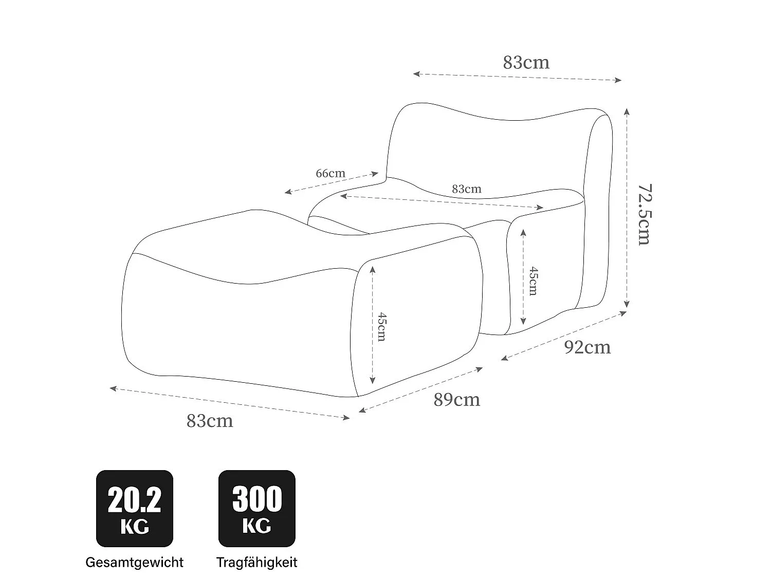 SOURIRE LVHOM Méridienne 1 Place avec Repose-Pieds | Chaise Longue Modulable Mousse 30D | Fauteuil Salon Chenille Anti-Poils Animaux