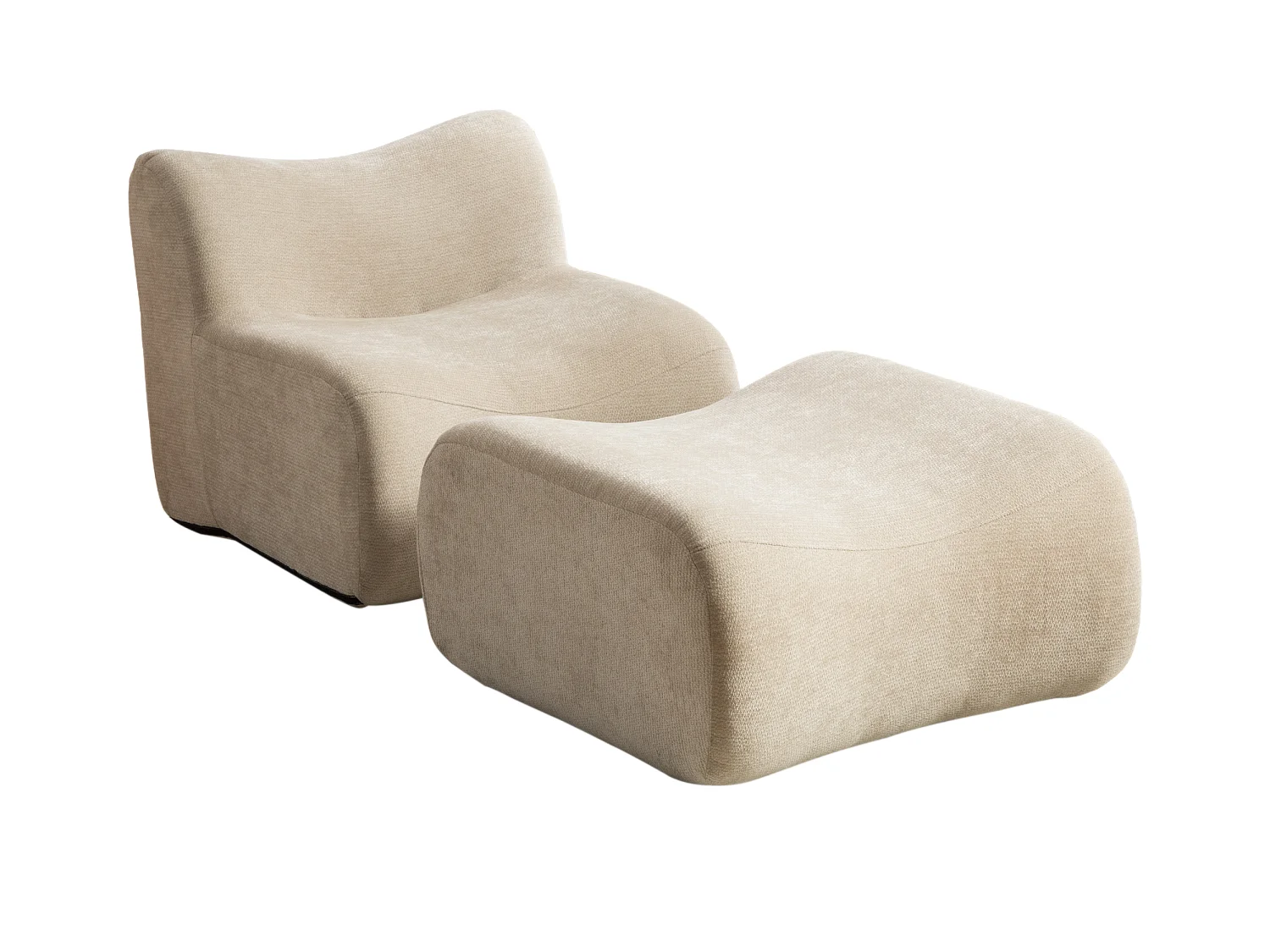 SOURIRE LVHOM Méridienne 1 Place avec Repose-Pieds | Chaise Longue Modulable Mousse 30D | Fauteuil Salon Chenille Anti-Poils Animaux