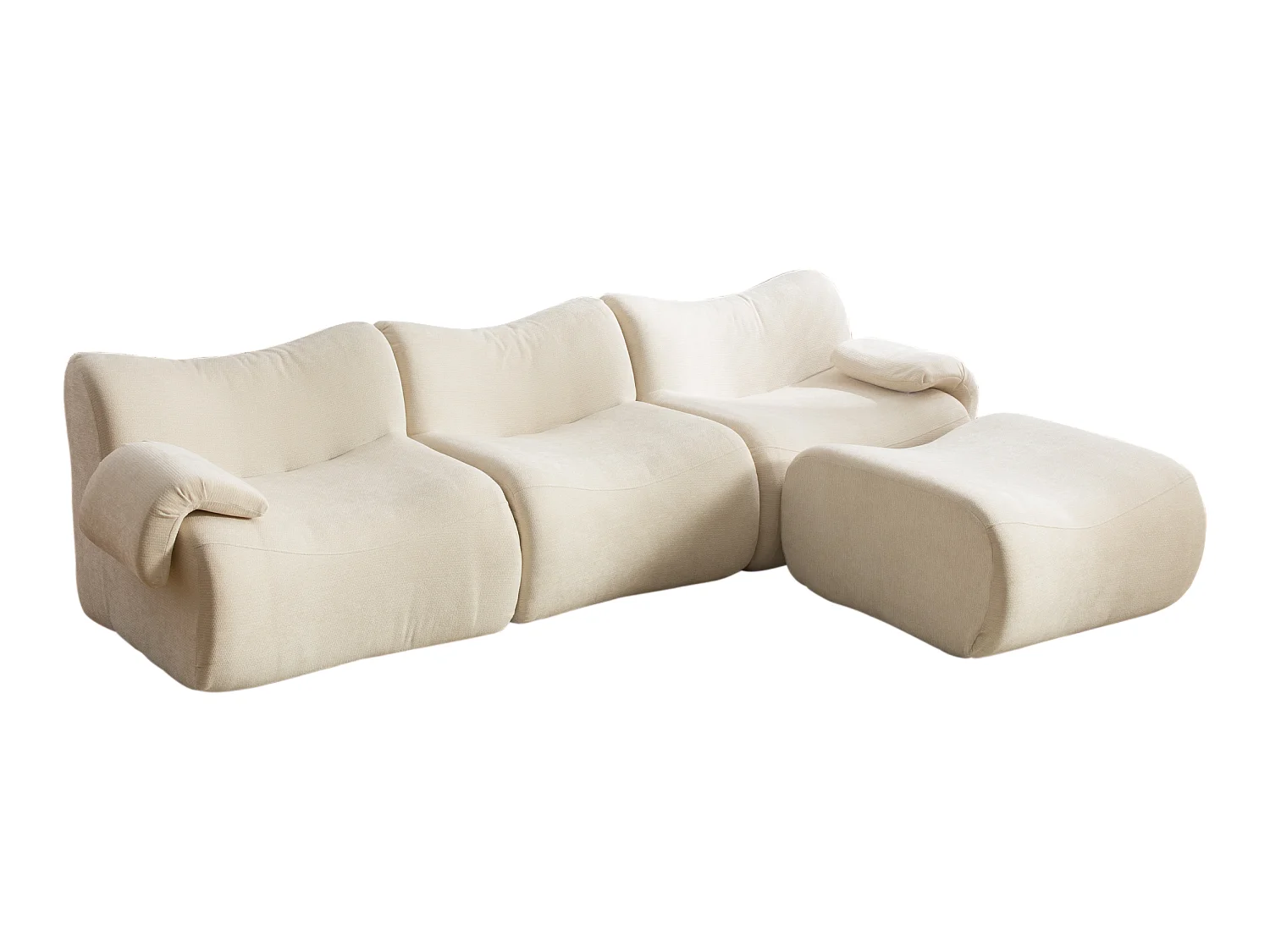 SOURIRE LVHOM Méridienne 1 Place avec Repose-Pieds | Chaise Longue Modulable Mousse 30D | Fauteuil Salon Chenille Anti-Poils Animaux
