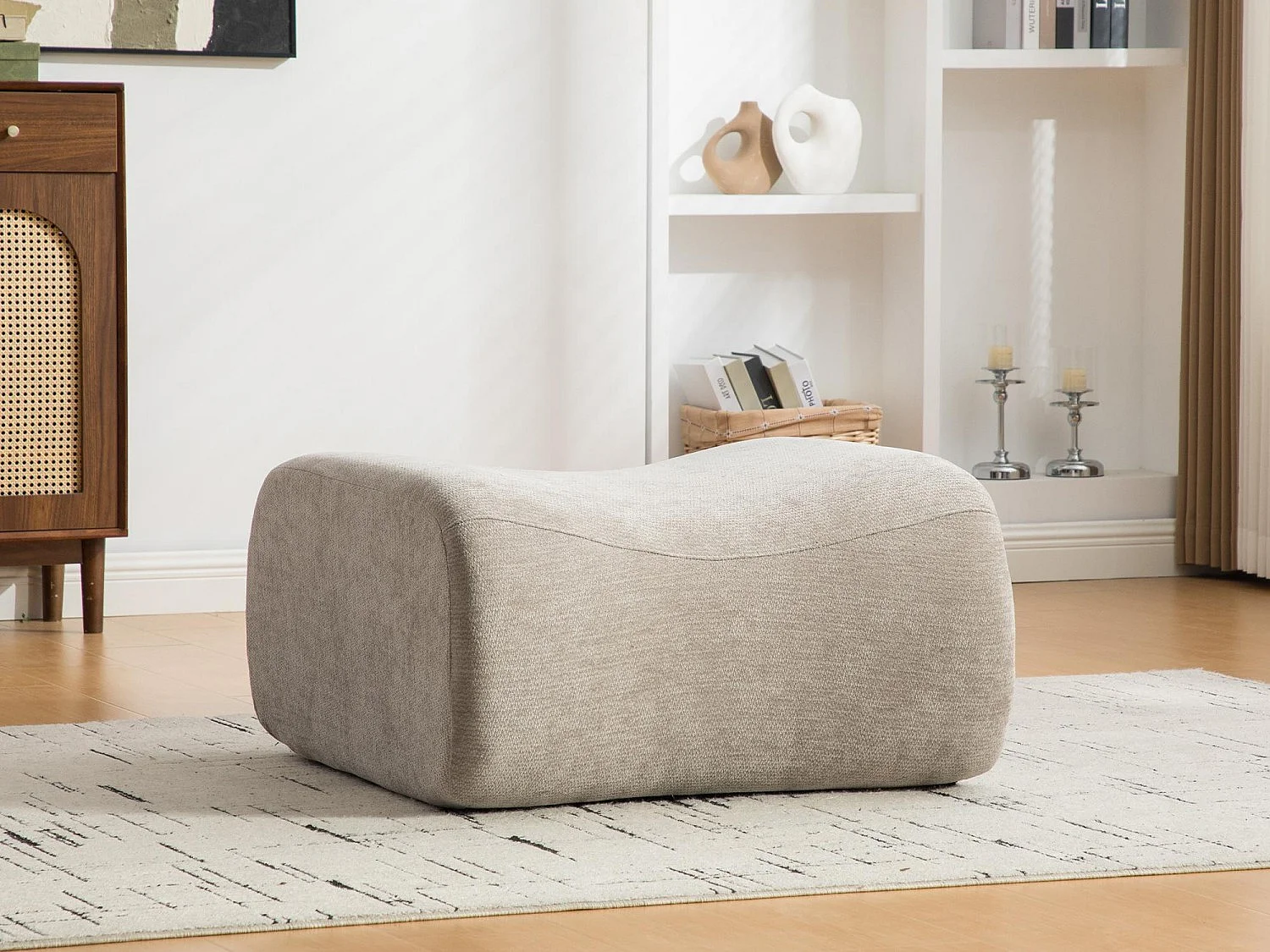 SOURIRE LVHOM Méridienne 1 Place avec Repose-Pieds | Chaise Longue Modulable Mousse 30D | Fauteuil Salon Chenille Anti-Poils Animaux