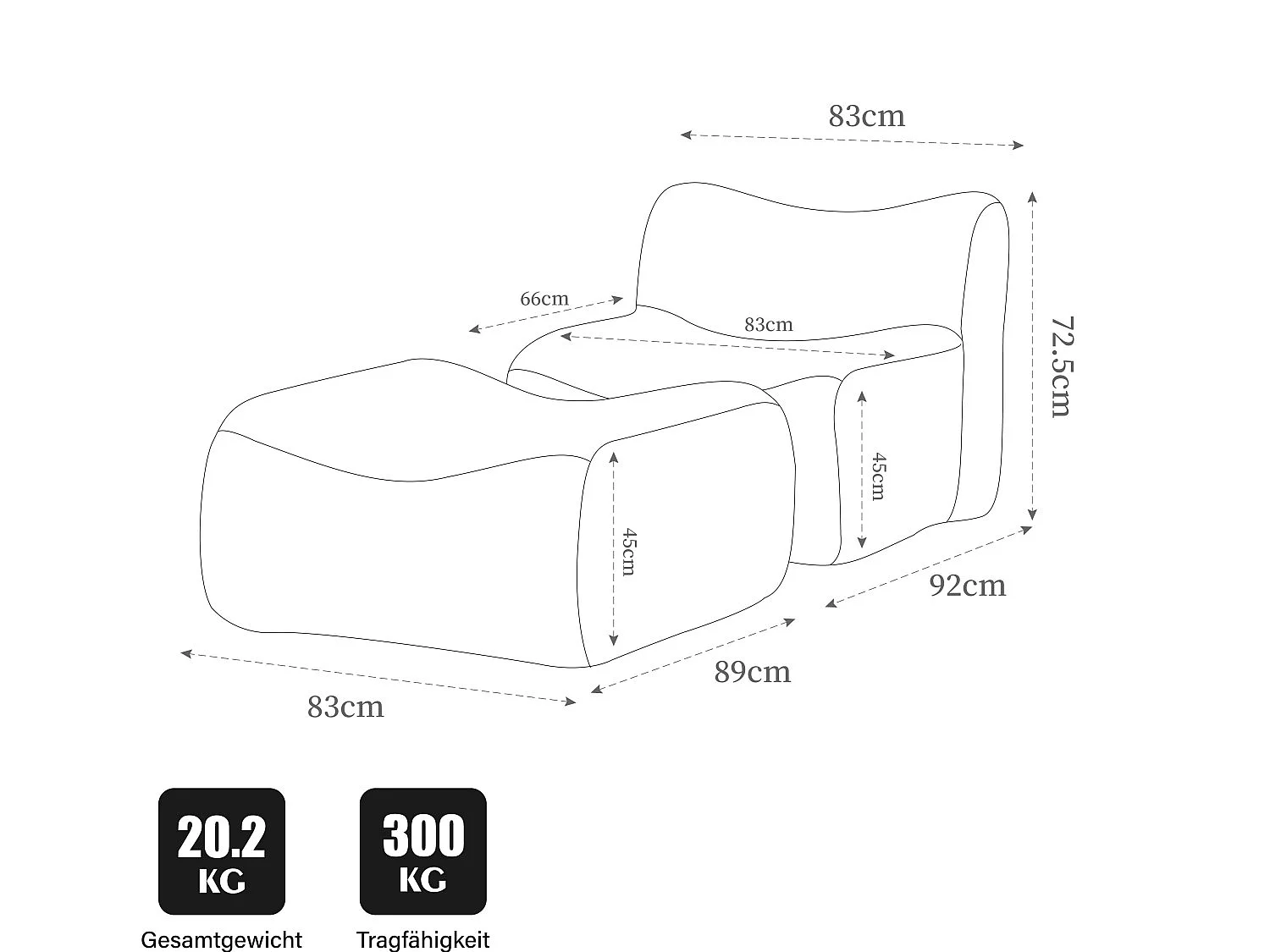 SOURIRE LVHOM Méridienne 1 Place avec Repose-Pieds | Chaise Longue Modulable Mousse 30D | Fauteuil Salon Chenille Anti-Poils Animaux
