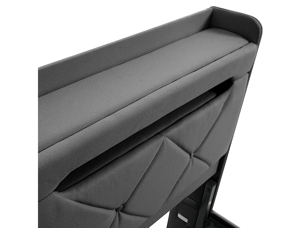 Lit adulte, avec ports USB et Type-C, éclairage LED à 360° à la tête et au pied du lit, tissu en lin, gris-140 × 190 cm