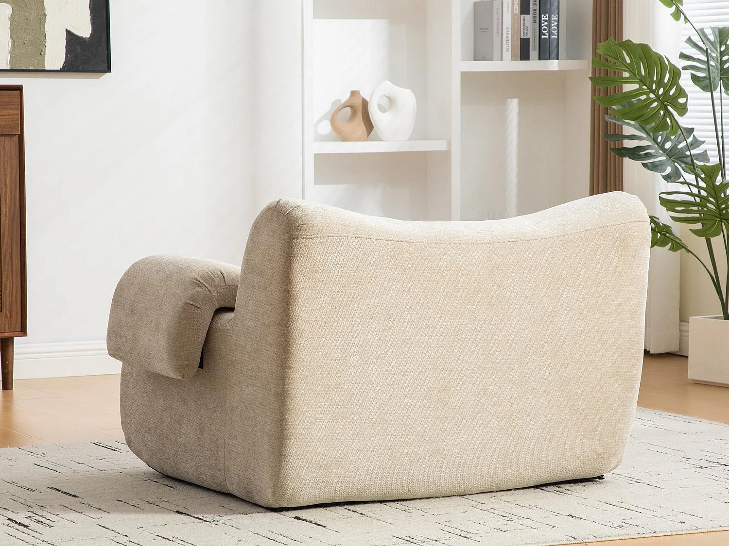 SOURIRE LVHOM Fauteuil 1 Place | Fauteuil Modulable Mousse 30D sans Armature Rigide | Petit Canapé de Salon Chenille Premium Anti-Poils