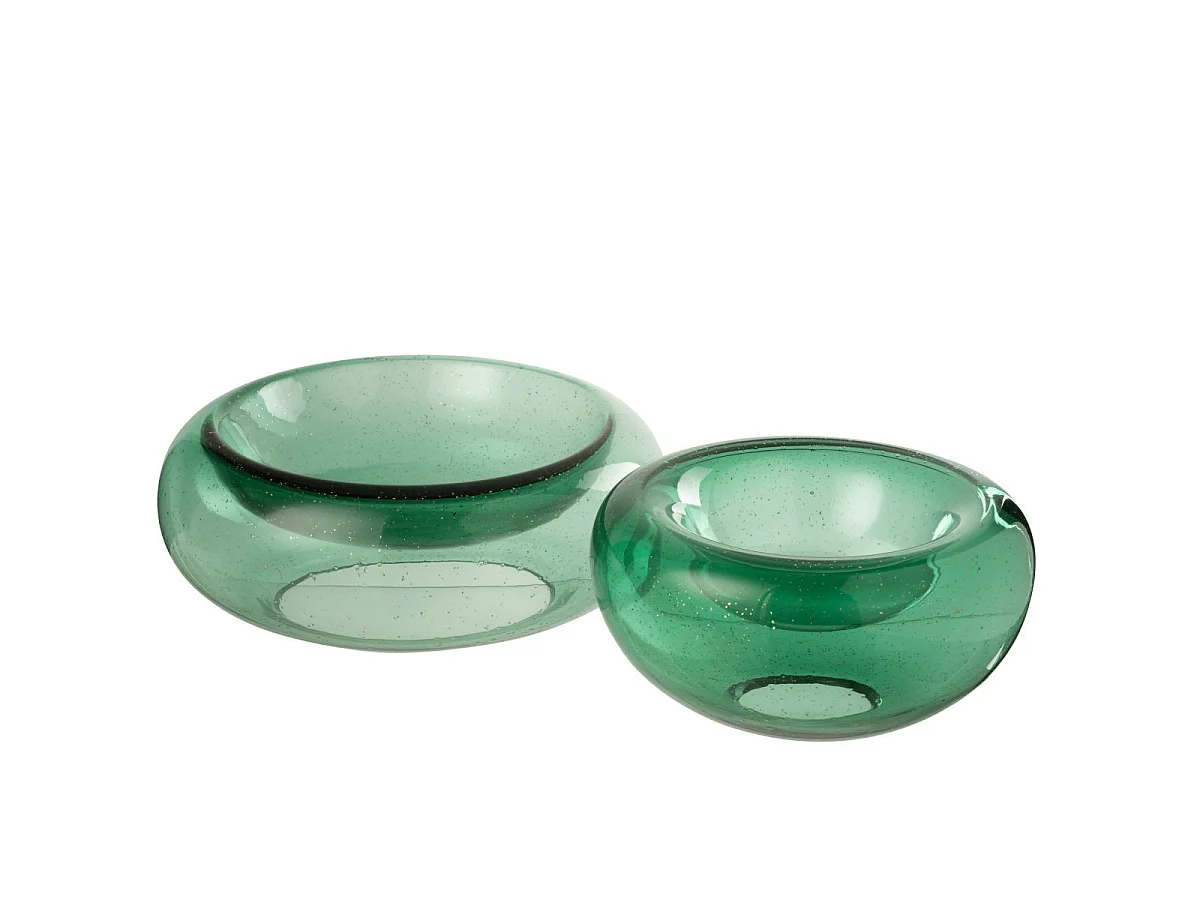 Coupelle Déco en Verre "Carol" 26cm Vert Émeraude
