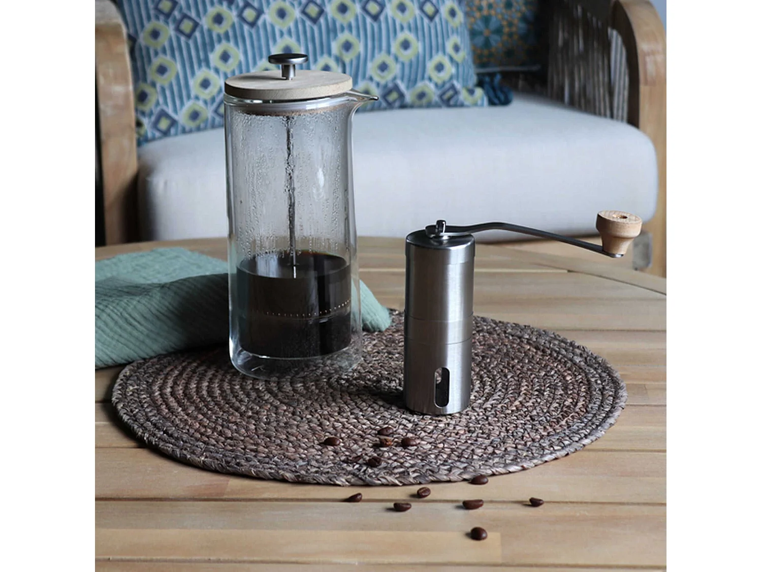 Ogo Living - Moulin à Café à Manivelle Acier Inoxydable Isaak
