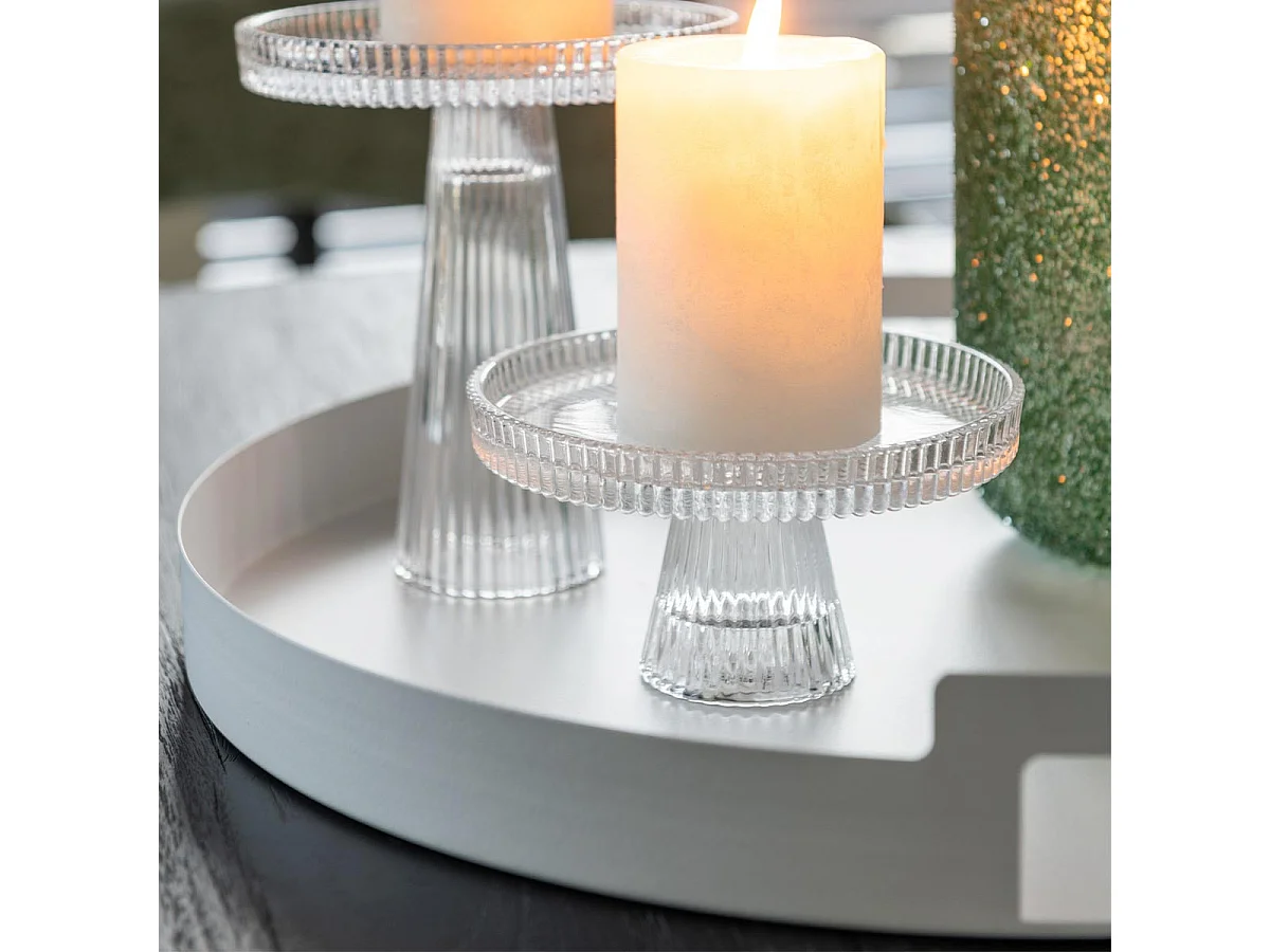 Lot de 3 Plateaux en Métal "Mathew" 45cm Blanc