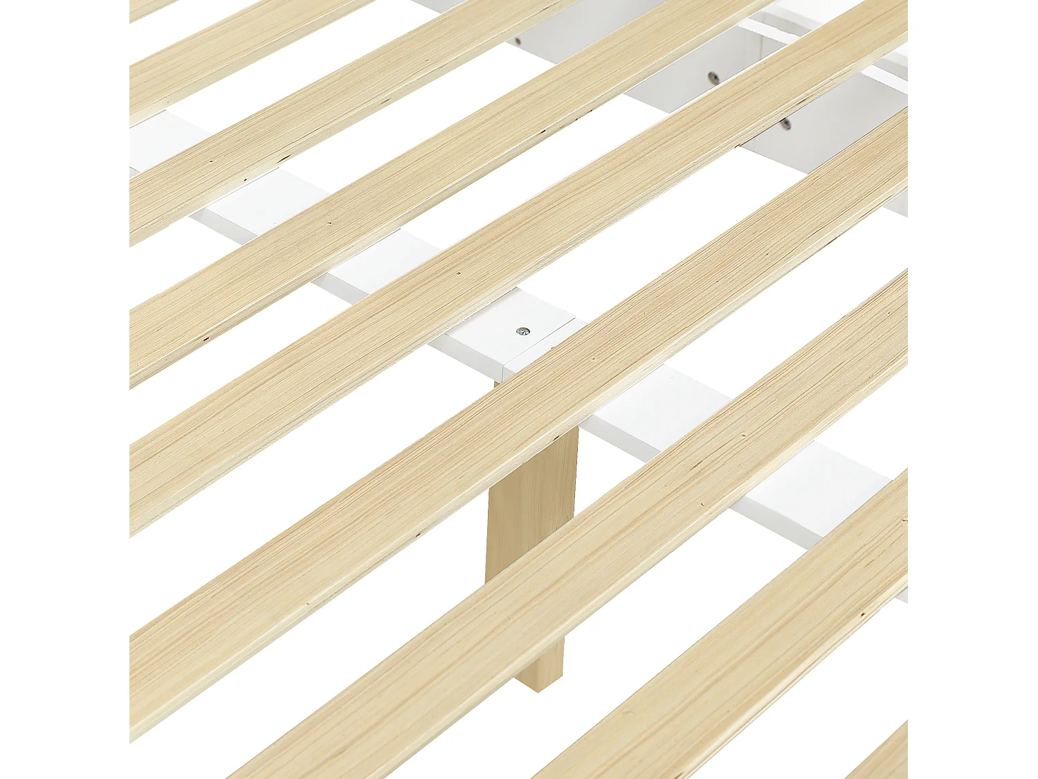 Lit adulte 140x200 cm avec table rabattable réglable, tiroir et tête de lit avec rangement, en bois, blanc, sans matelas