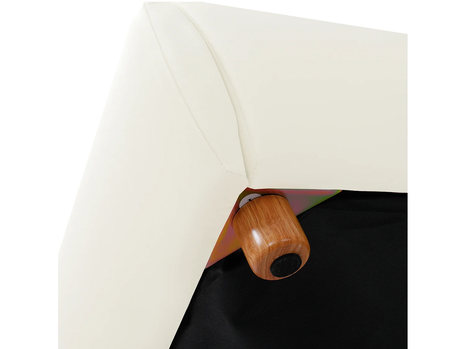 Lit coffre enfant 90x200 cm avec tête de lit rembourrée et rangement, en velours, beige, sans matelas