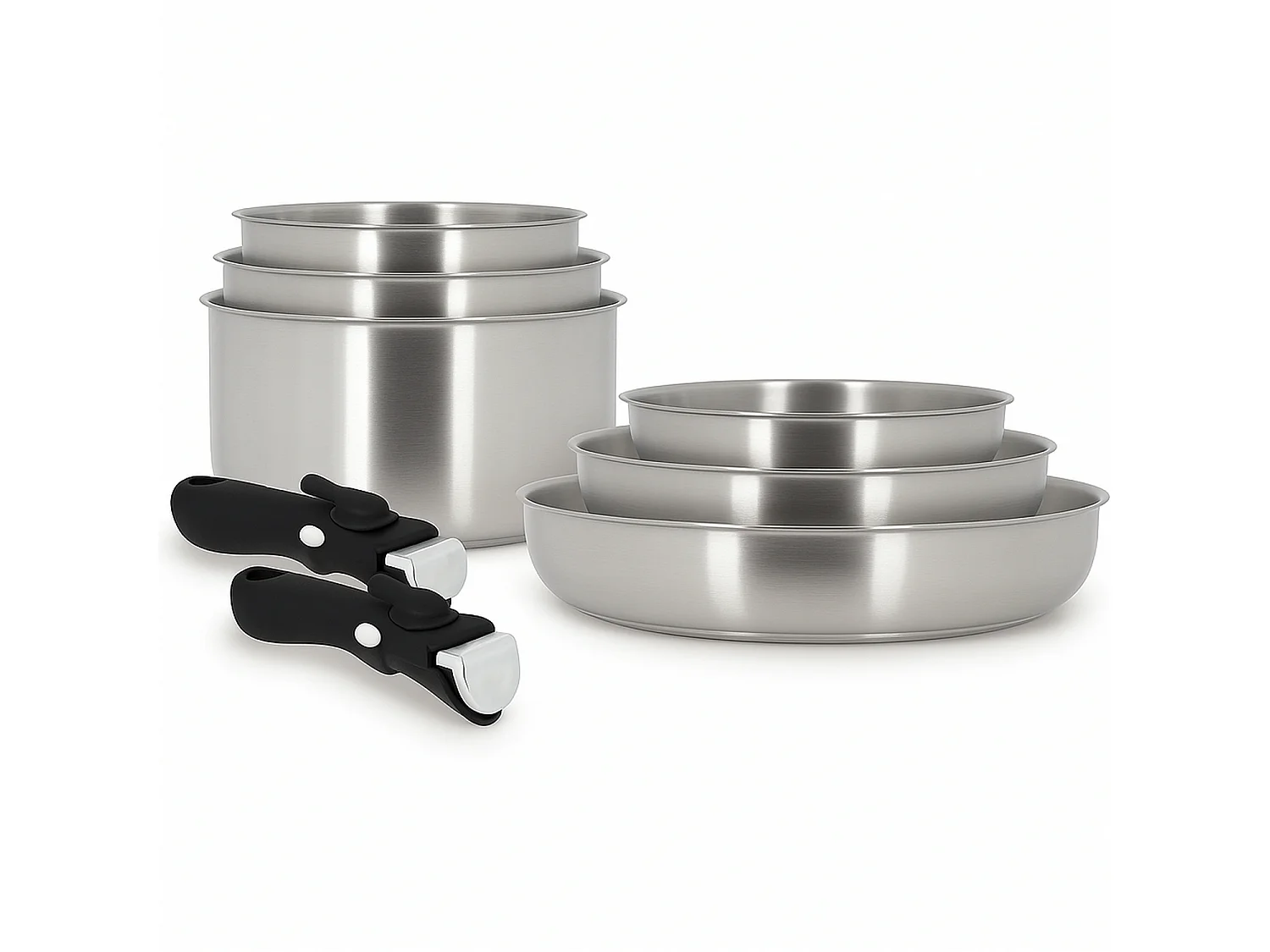Menastyl - Set 8 Pieces Iris En Acier Inoxydable Avec Poignée Amovible
