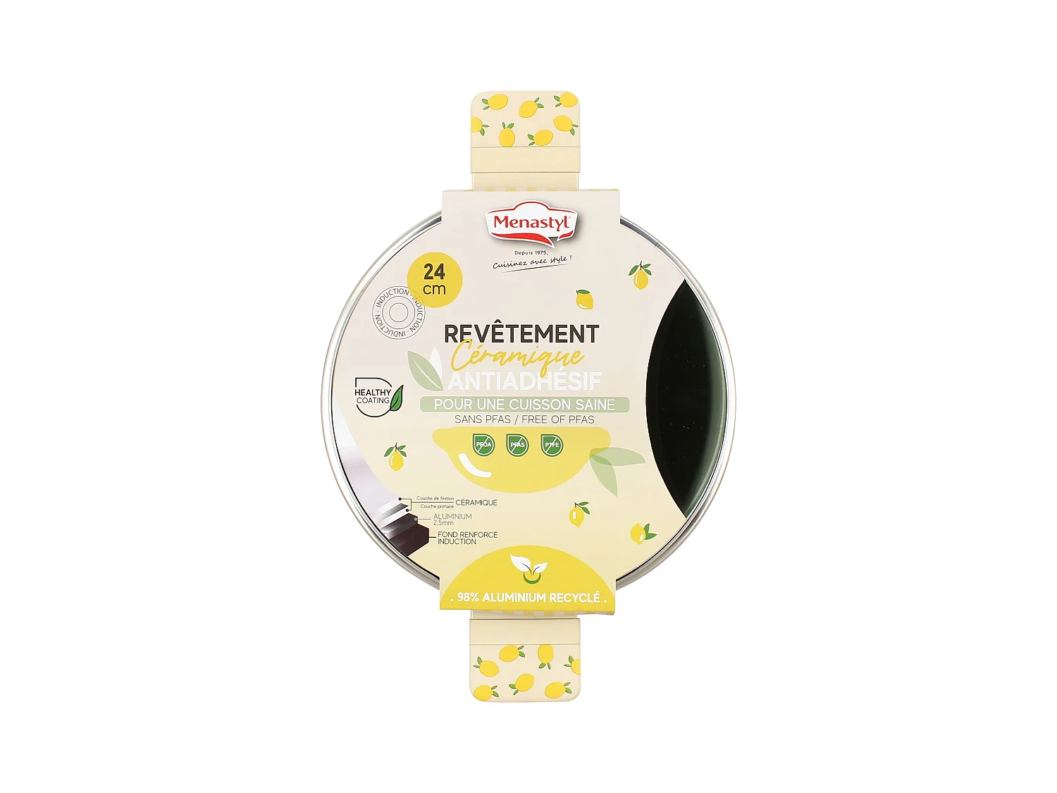 Menastyl - Faitout Citron 24cm En Aluminium Avec Couvercle