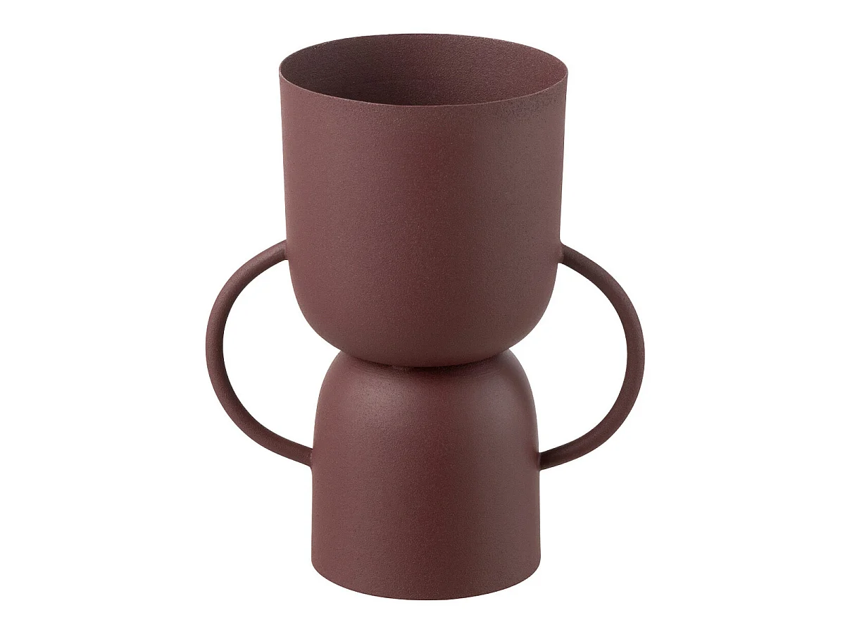 Vase Coupe en Métal "Lise" 23cm Bordeaux