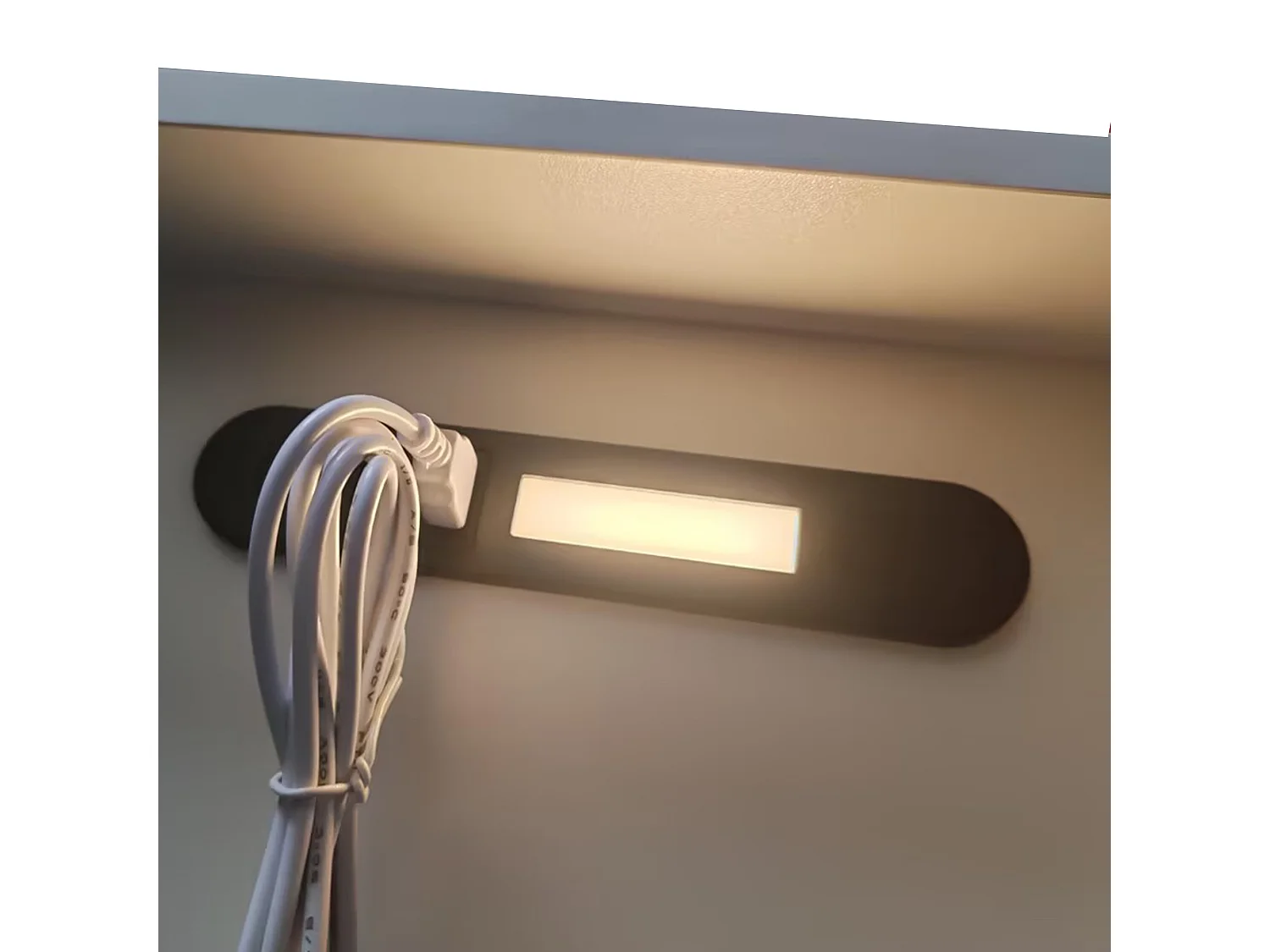 Lit enfant 90x200 cm, avec LED et rangements, ports USB et Type-C, en bois, gris, sans matelas
