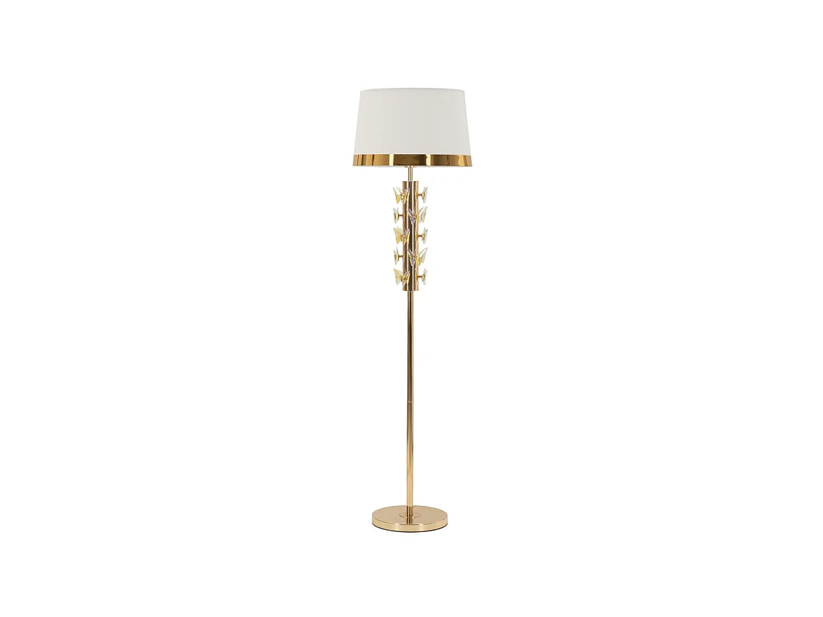 Lampadaire Design "Gold Butterfly" 157cm Or & Blanc