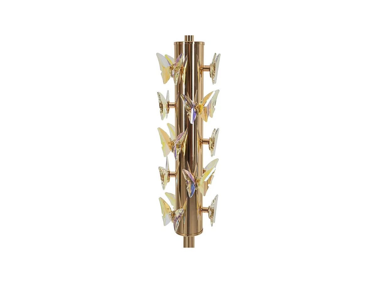 Lampadaire Design "Gold Butterfly" 157cm Or & Blanc