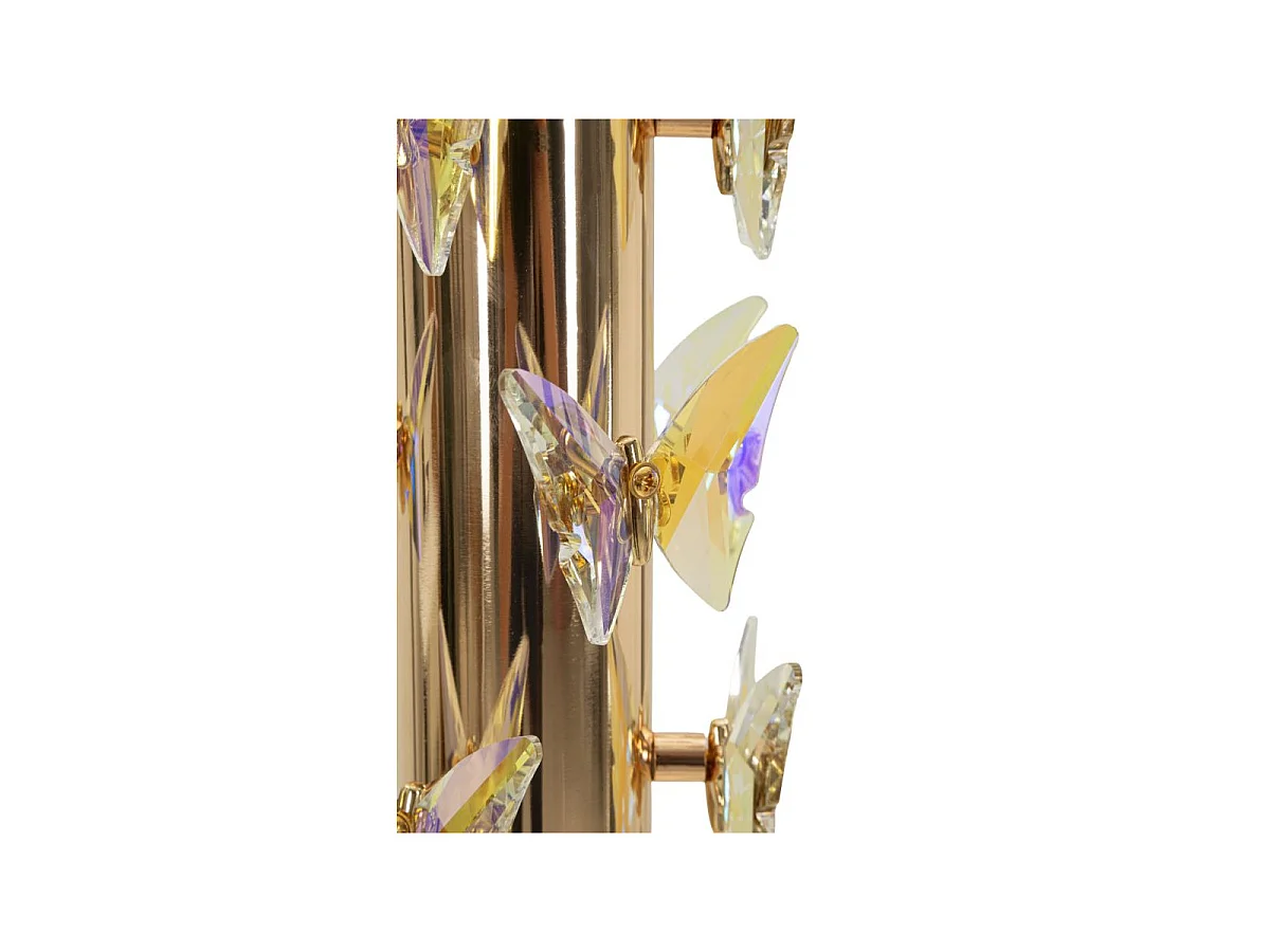 Lampadaire Design "Gold Butterfly" 157cm Or & Blanc