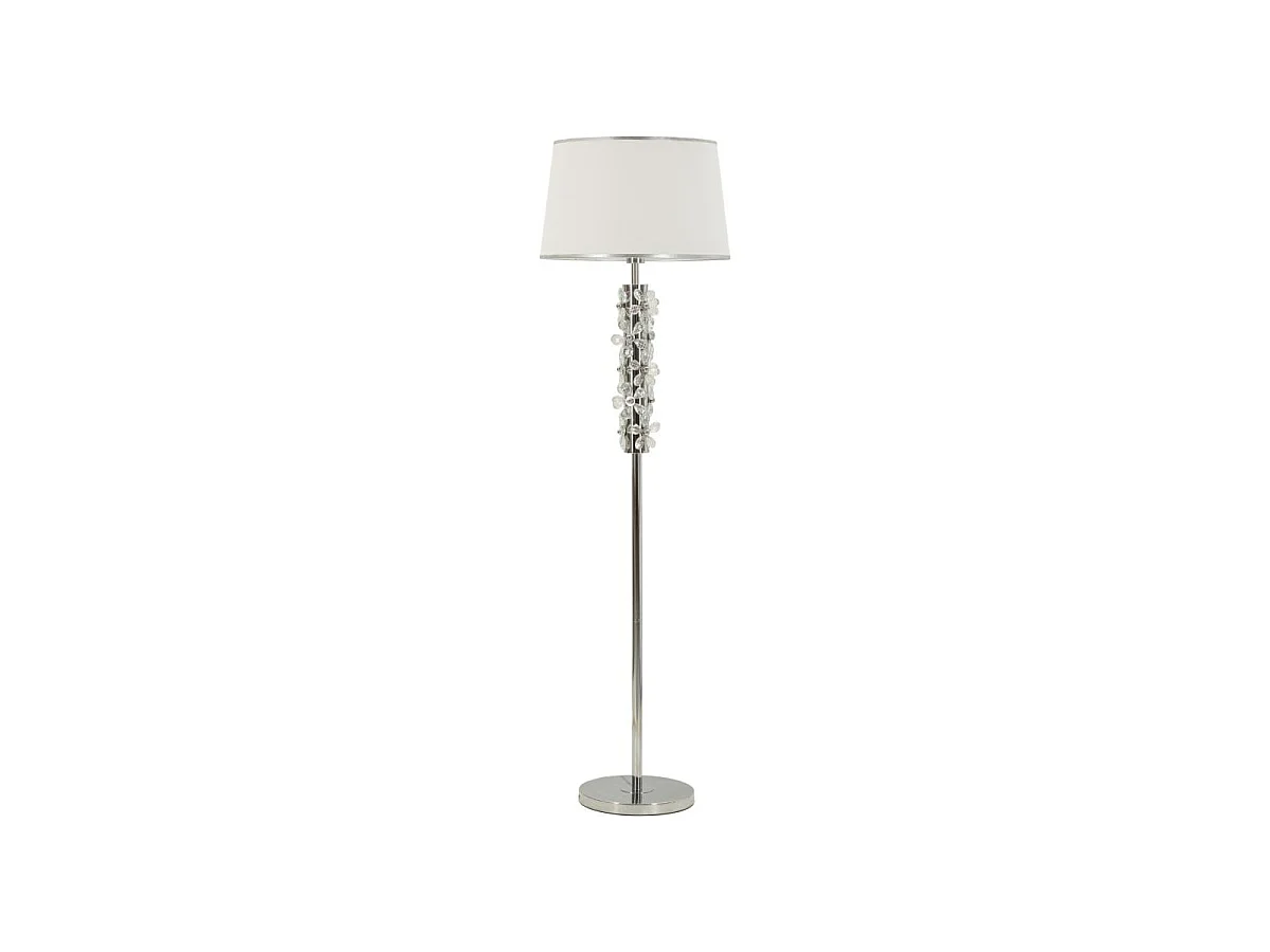 Lampadaire "Flower" 157cm Argent & Blanc