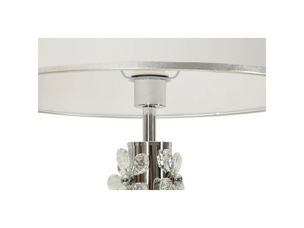 Lampadaire "Flower" 157cm Argent & Blanc