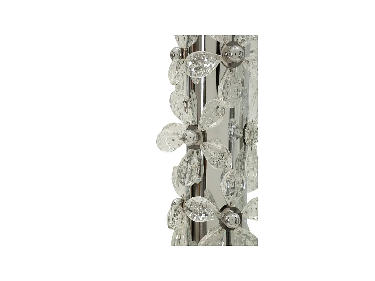 Lampadaire "Flower" 157cm Argent & Blanc