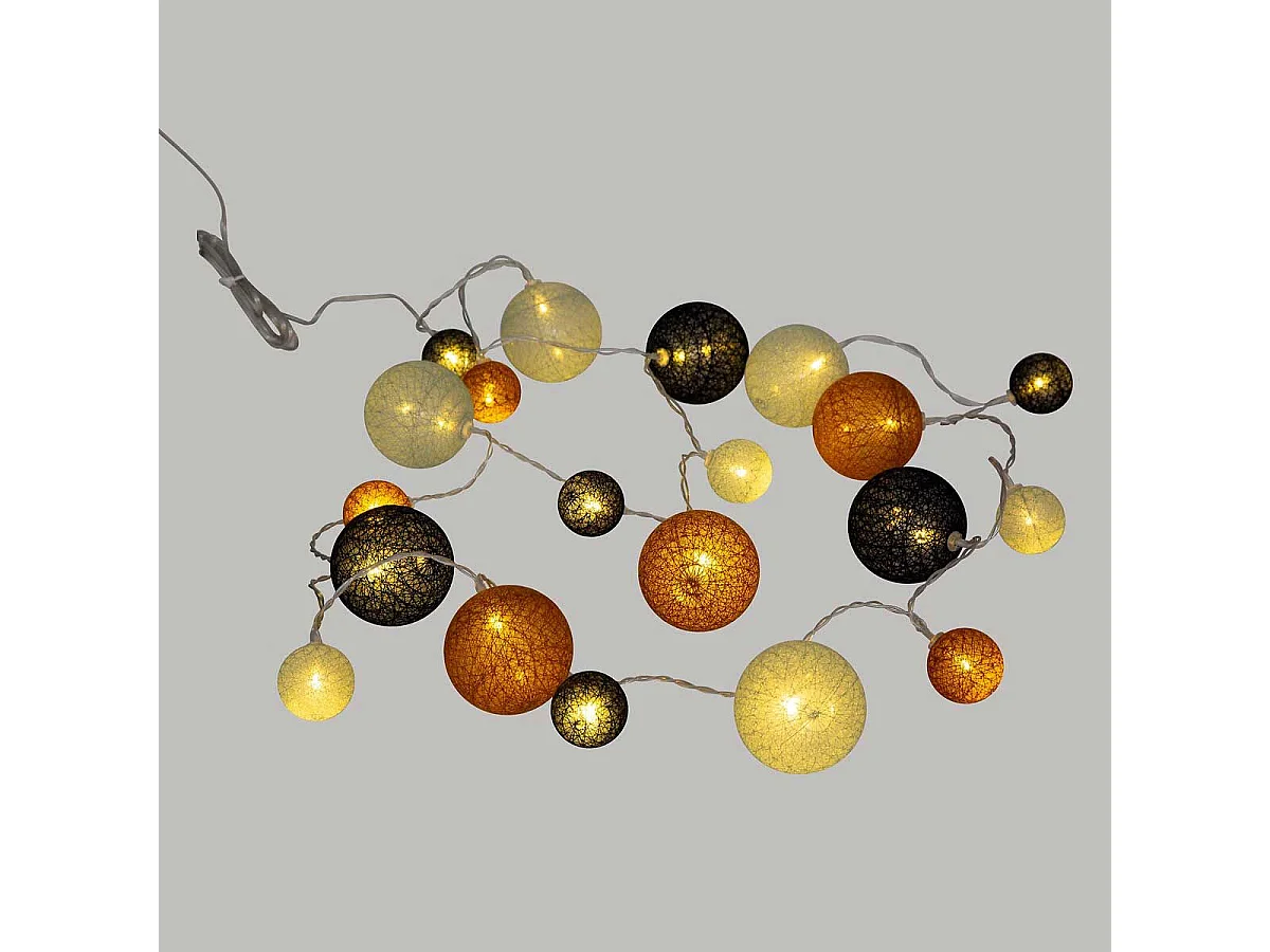 Guirlande Lumineuse 20 Boules "LED" 340cm Orange