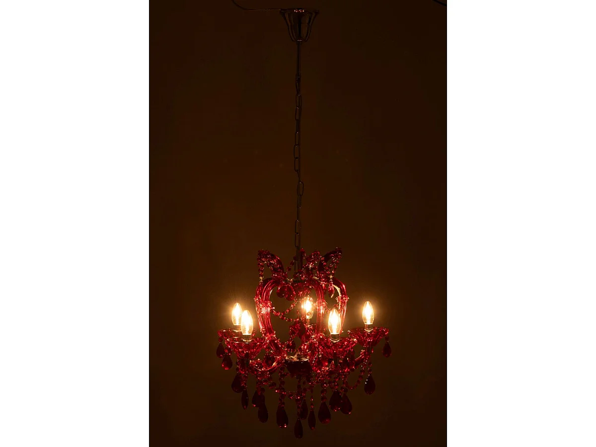 Lustre en Verre "Antique" 57cm Rouge