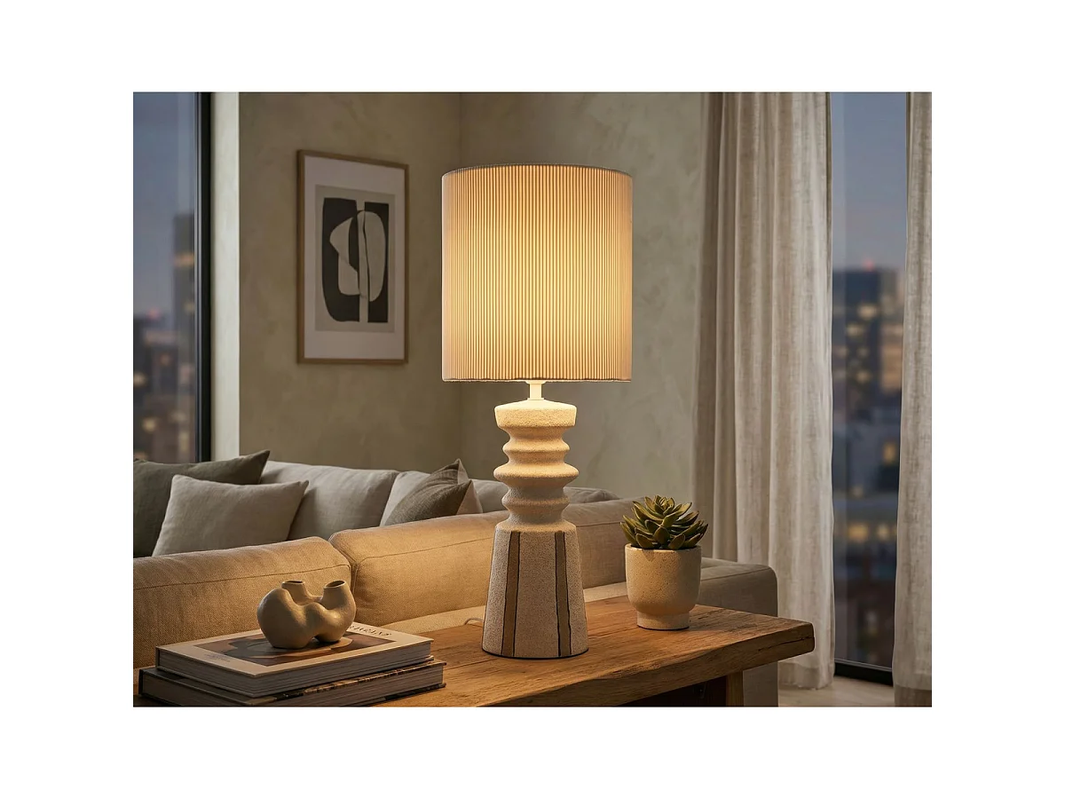 Lampe à Poser en Céramique "Tribal" 57cm Multicolore