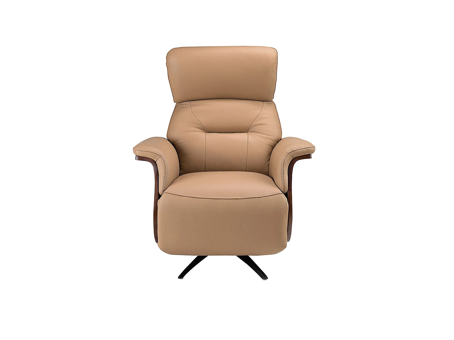 Drehbarer Relaxsessel aus braunem Leder 5198 ANGEL CERDA