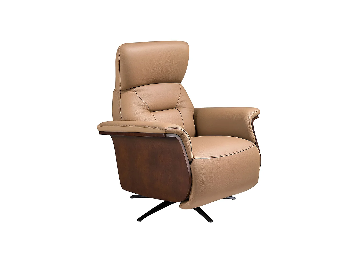 Drehbarer Relaxsessel aus braunem Leder 5198 ANGEL CERDA