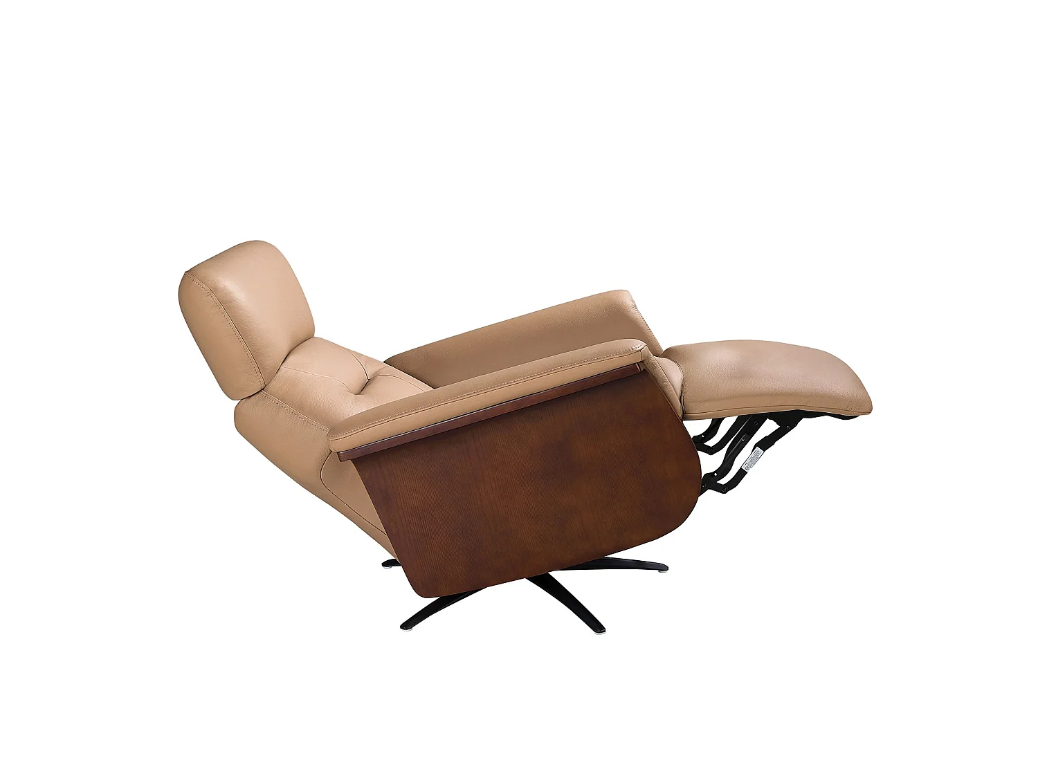 Drehbarer Relaxsessel aus braunem Leder 5198 ANGEL CERDA
