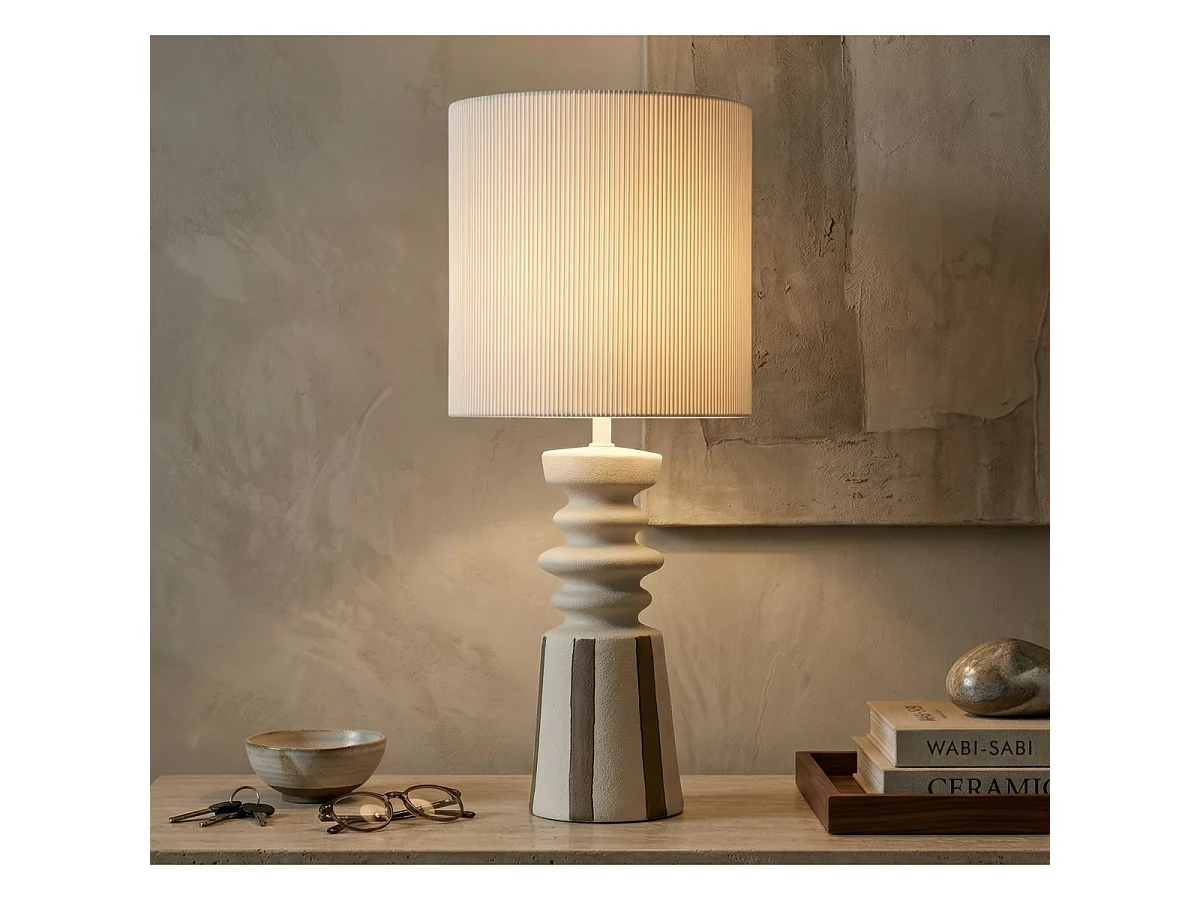 Lampe à Poser en Céramique "Tribal" 67cm Multicolore