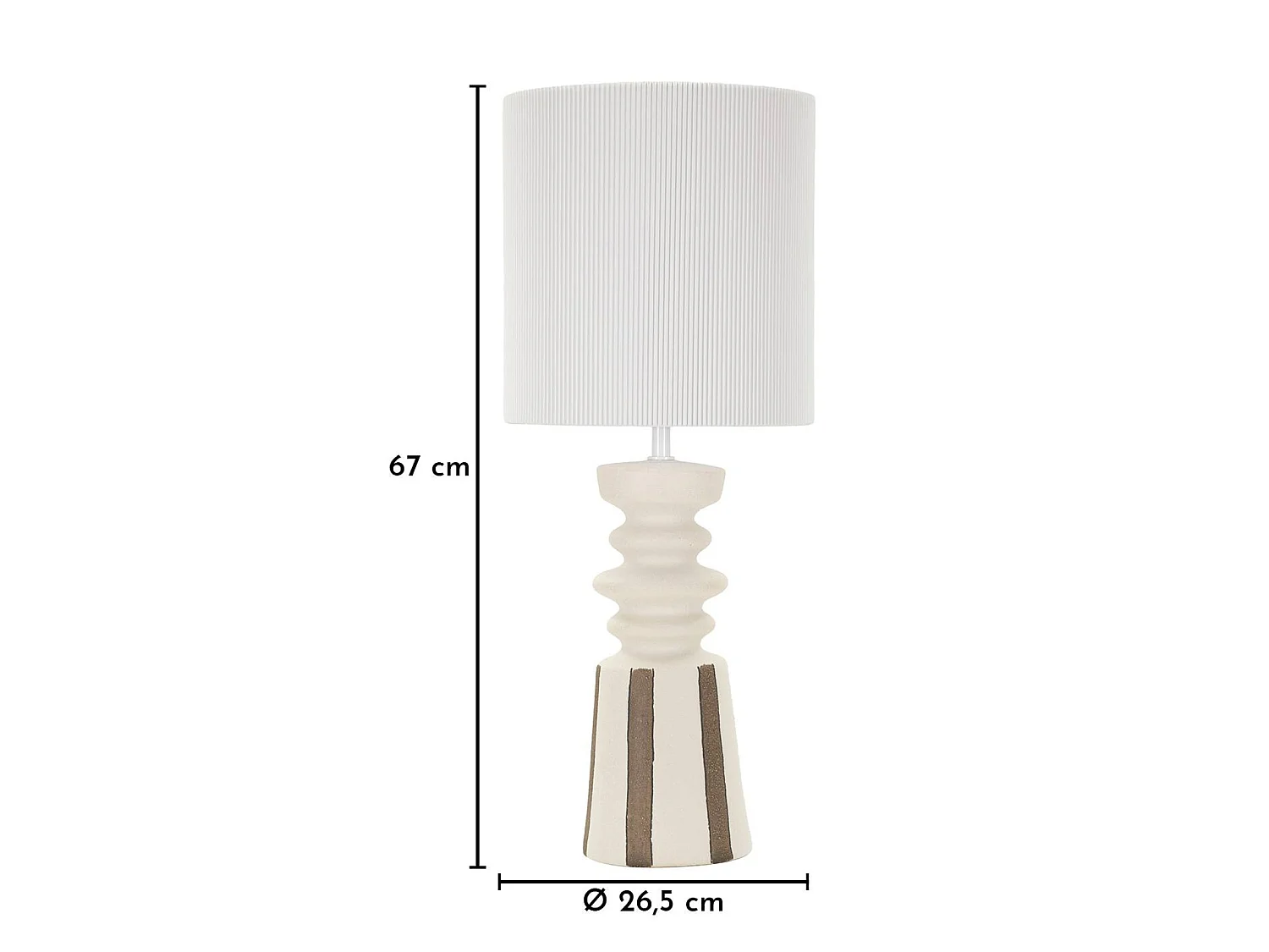 Lampe à Poser en Céramique "Tribal" 67cm Multicolore