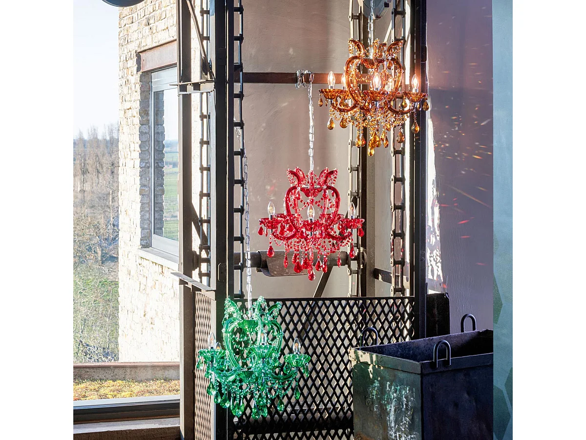 Lustre en Verre "Antique" 57cm Marron