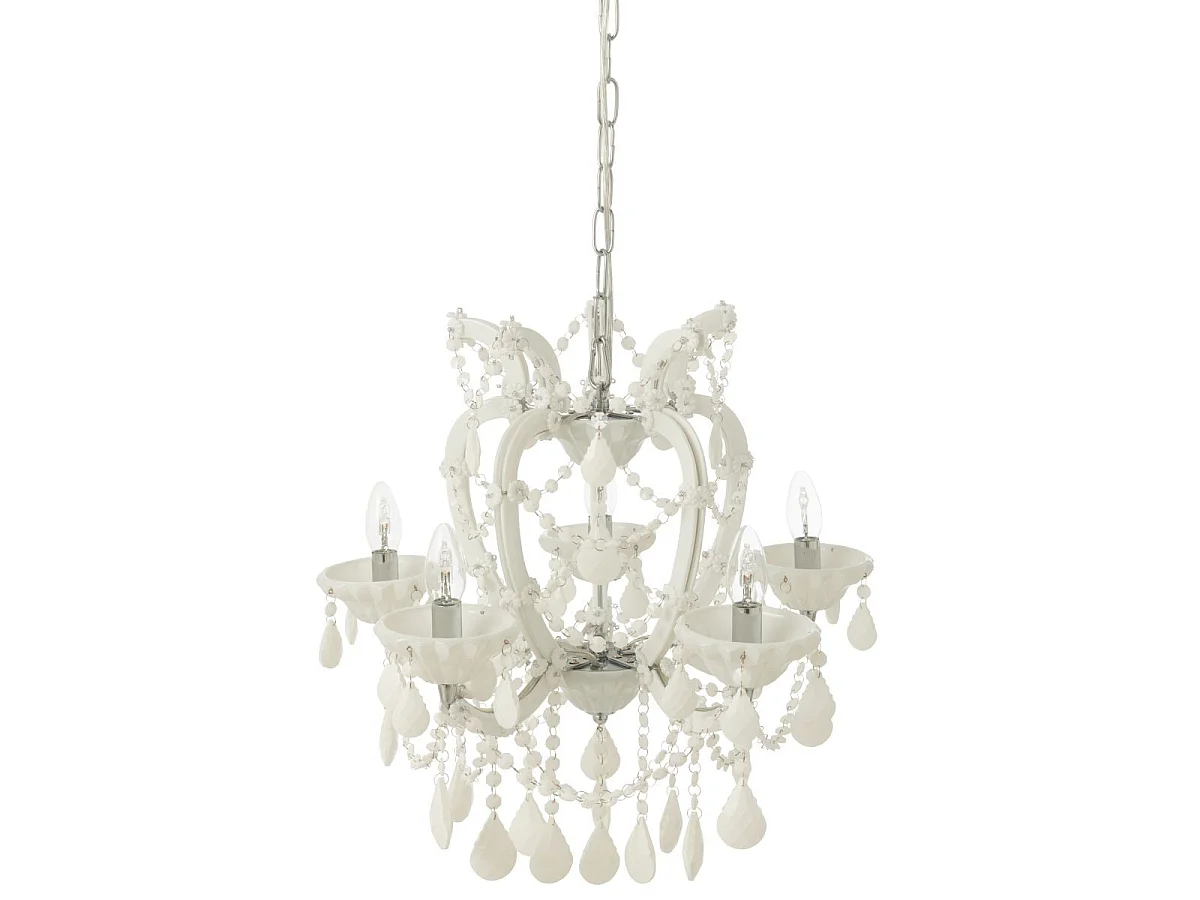 Lustre en Verre "Antique" 57cm Blanc