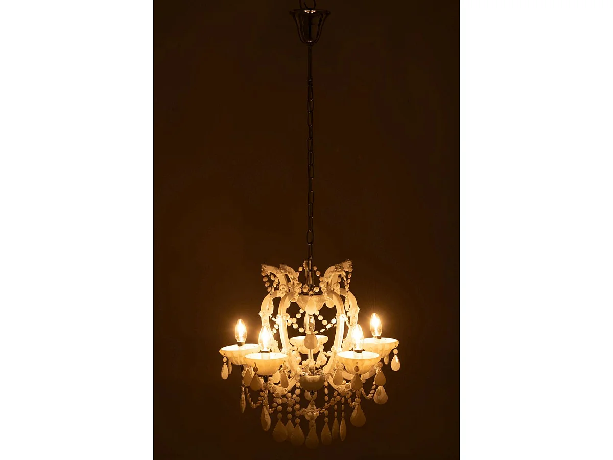 Lustre en Verre "Antique" 57cm Blanc