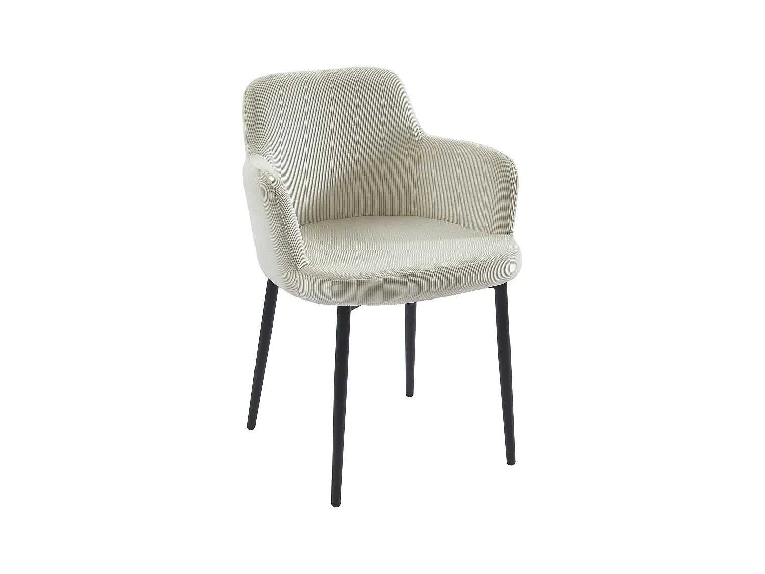 Zestaw 2 krzeseł ze sztruksu i metalu - Kremowy - CELOLA marki Pascal Morabito