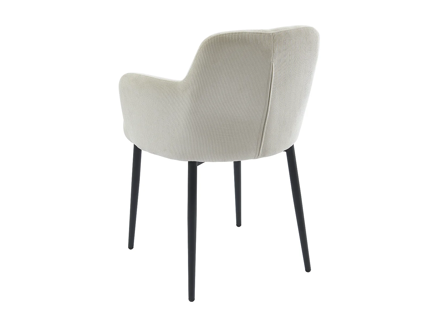 Set van 2 stoelen van ribfluweel en metaal - Crèmewit - CELOLA - van Pascal Morabito