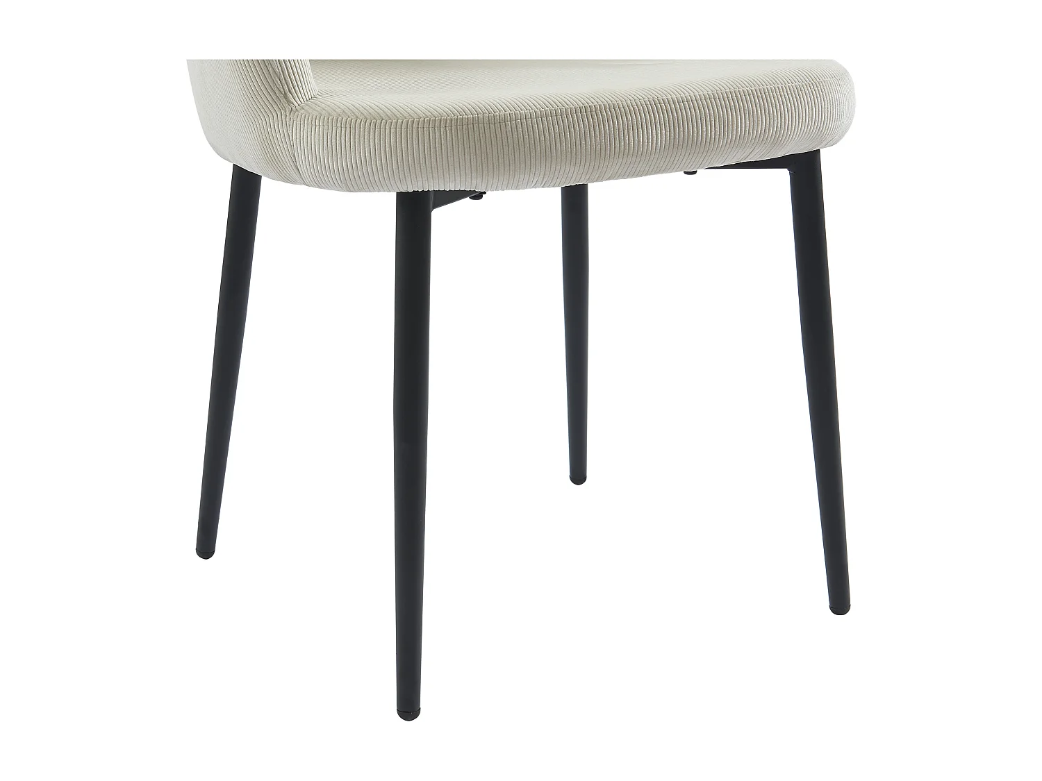 Set van 2 stoelen van ribfluweel en metaal - Crèmewit - CELOLA - van Pascal Morabito