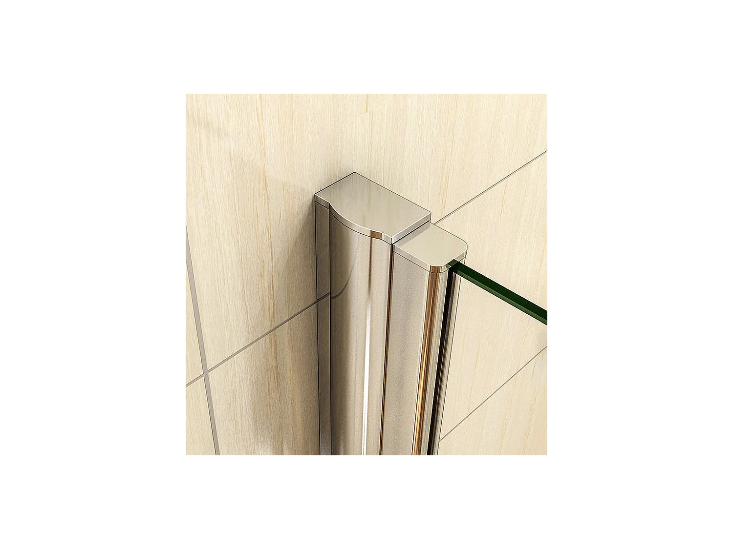 Porte de douche battante H.197cm largeur réglable 159 à 164.4cm, paroi pivotante 180° - Avec 2 éléments fixes - 6mm verre transparent