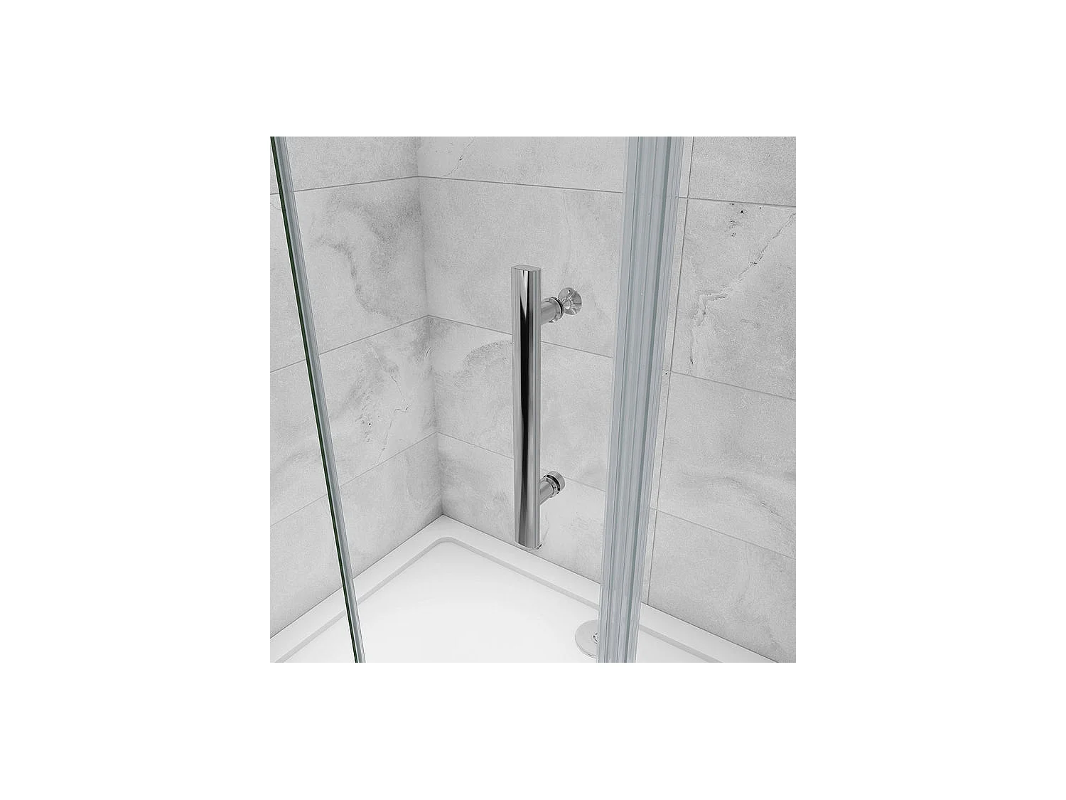 Porte de douche pivotante 106x195cm porte de douche pliante avec un élément fixe en 6mm verre anticalcaire