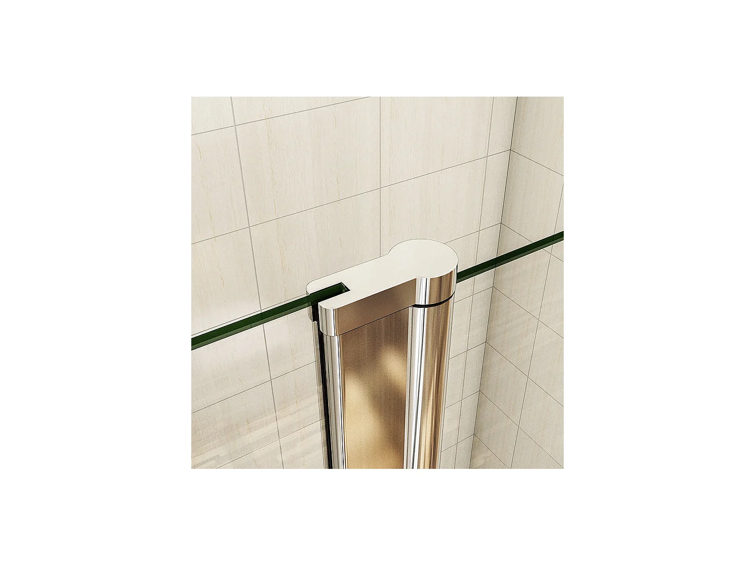 Porte de douche battante H.197cm largeur réglable 149 à 154.4cm, paroi pivotante 180° - Avec 2 éléments fixes - 6mm verre transparent