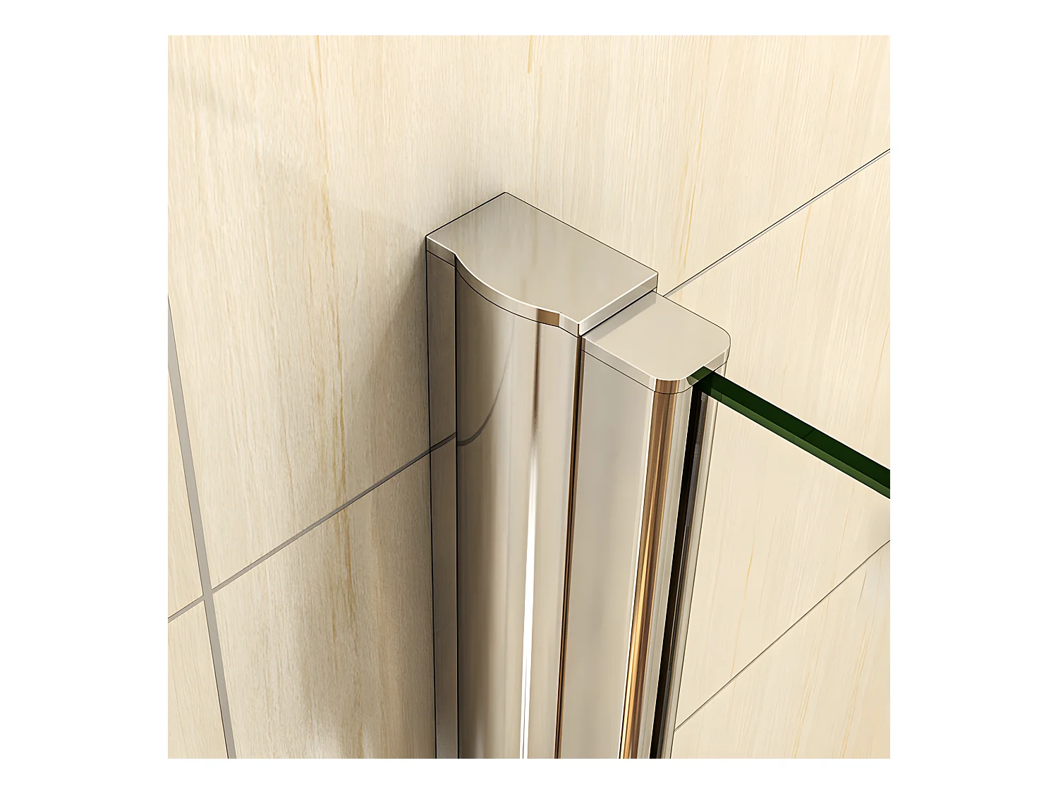 Porte de douche battante H.187cm largeur réglable 159 à 164.4cm, paroi pivotante 180° - Avec 2 éléments fixes - 6mm verre transparent