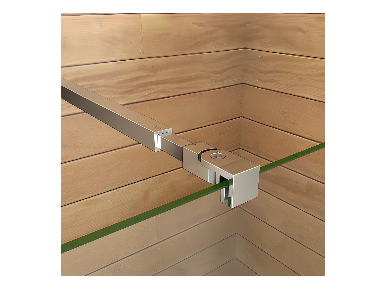 Paroi de douche à l'italienne 130+40x200cm avec retour pivotant - Verre 8mm trempé - Avec barre de fixation 73-120cm en carré