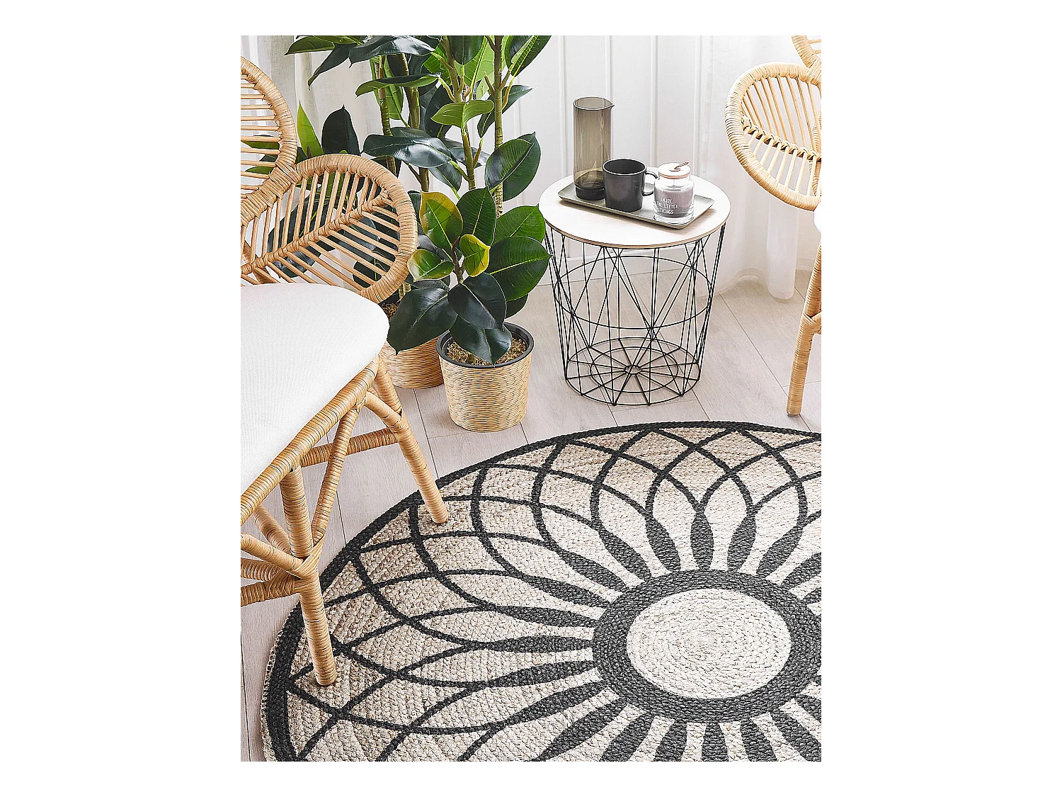 Vloerkleed KULLAR ø 140 cm Beige