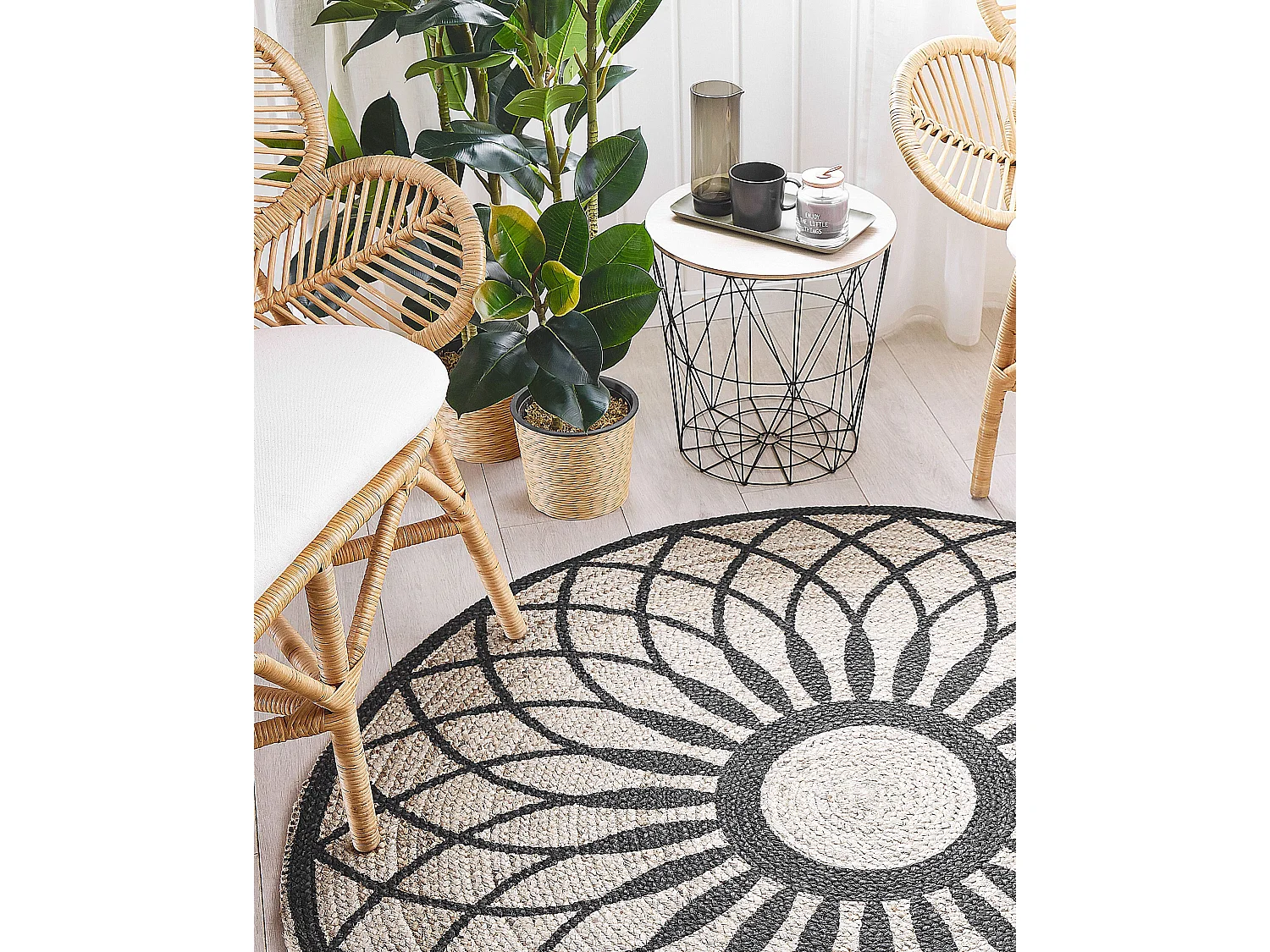Vloerkleed KULLAR ø 140 cm Beige
