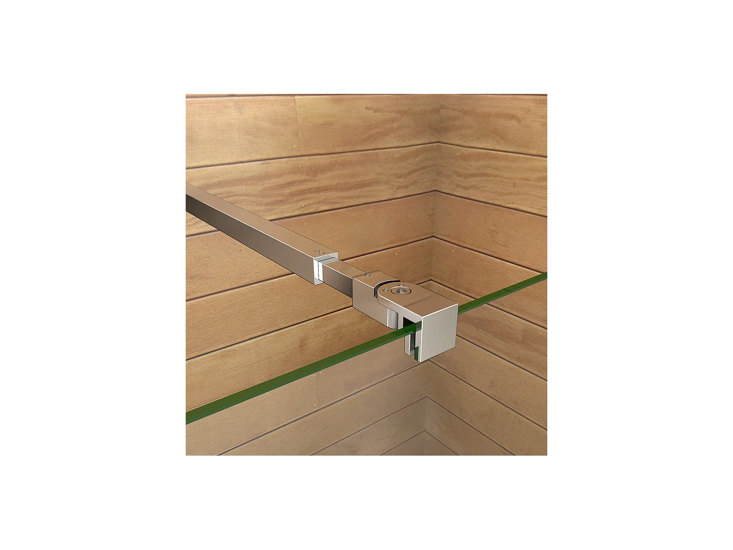 Paroi de douche à l'italienne 60+30x200cm avec retour pivotant - Verre 8mm trempé - Avec barre de fixation 73-120cm en carré