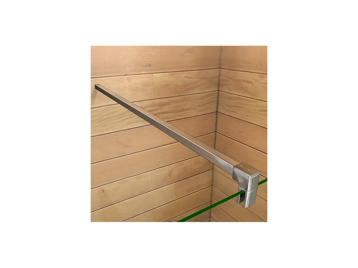 Paroi de douche à l'italienne 140+40x200cm avec retour pivotant - Verre 8mm trempé - Avec barre de fixation 90cm en carré